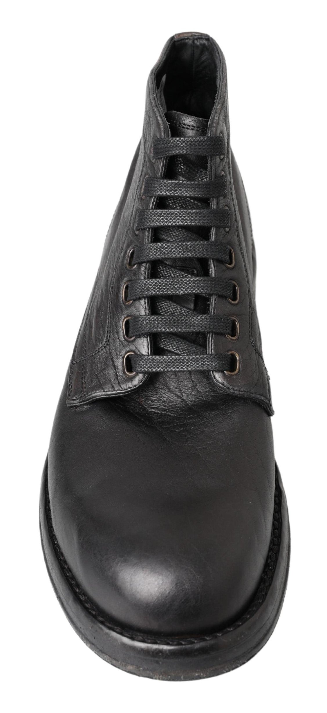 Black Horse Leather Perugino Boots - ventzia