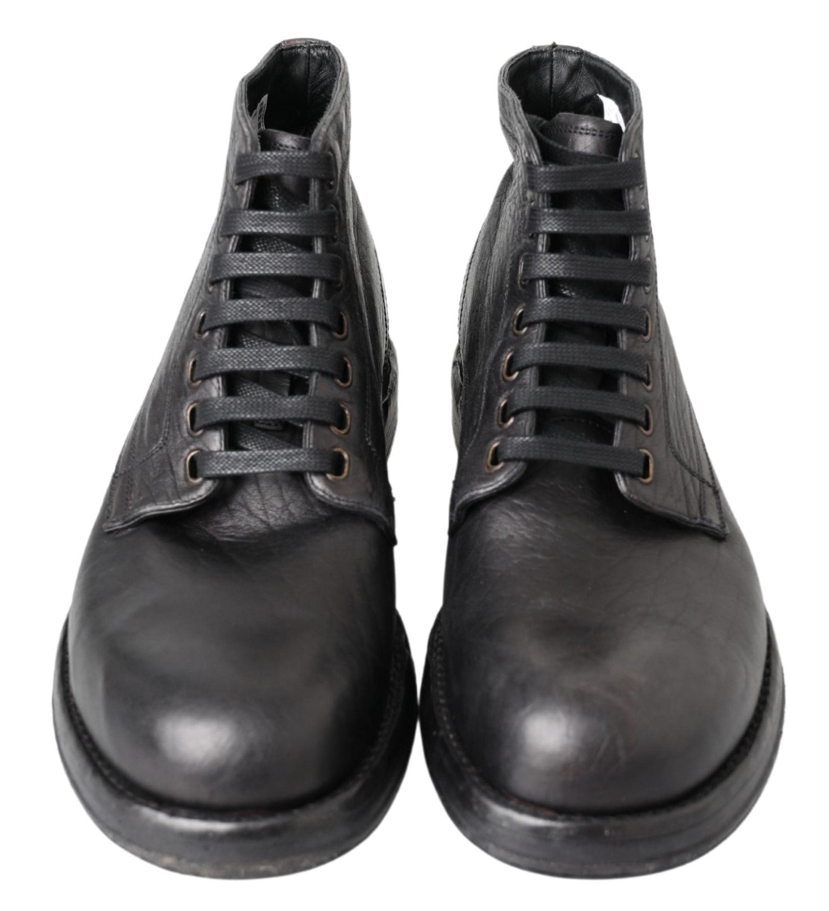 Black Horse Leather Perugino Boots - ventzia
