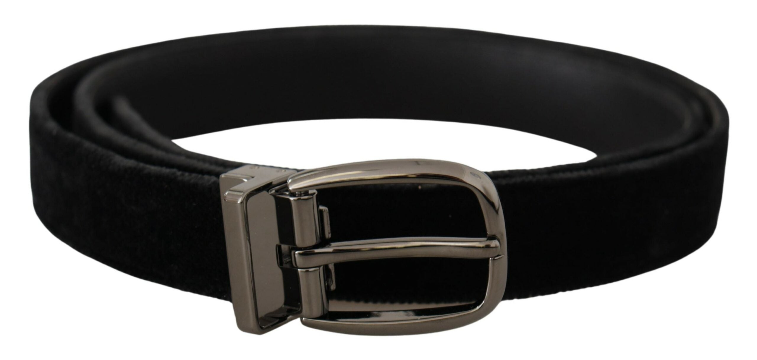 Black Velvet Classic Logo Engraved Metal Belt - ventzia