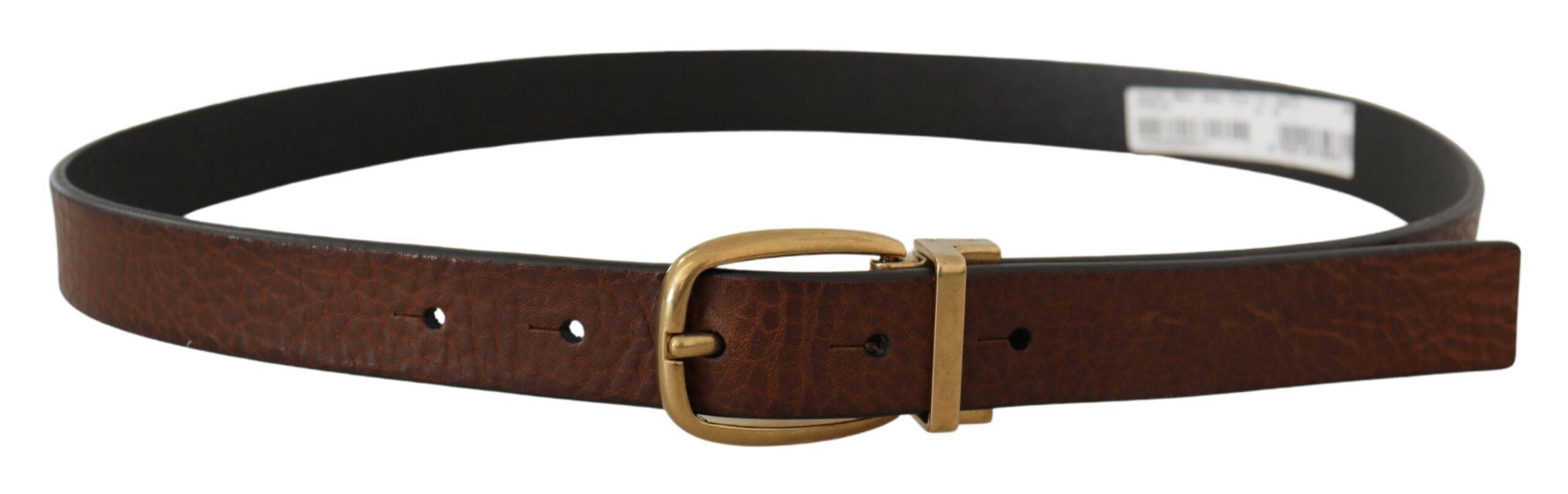 Brown Leather Classic Vintage Metal Buckle Belt - ventzia