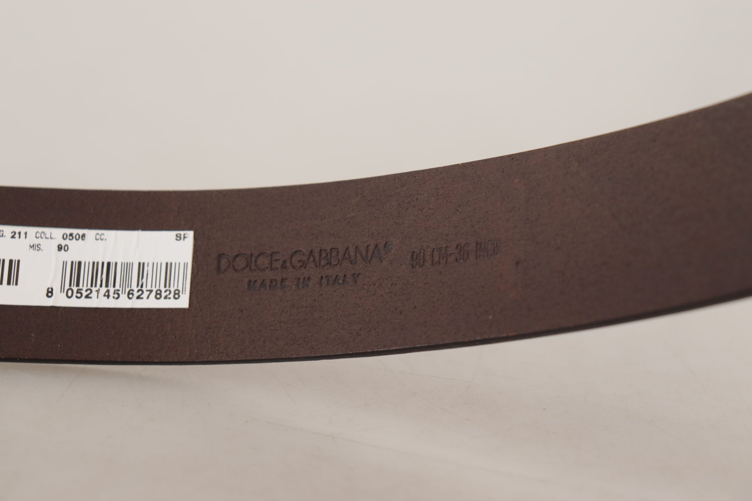Brown Plain Calf Leather Gold Tone Buckle Belt - ventzia