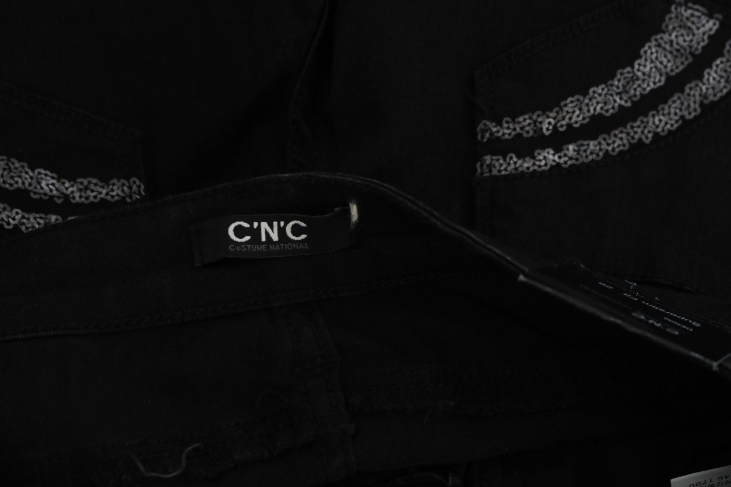 Black Sequined Mid Waist Slim Fit Denim Jeans - ventzia