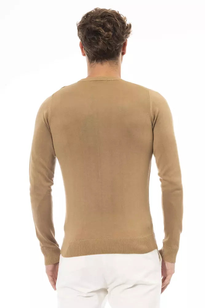 Beige Modal Men Sweater - ventzia