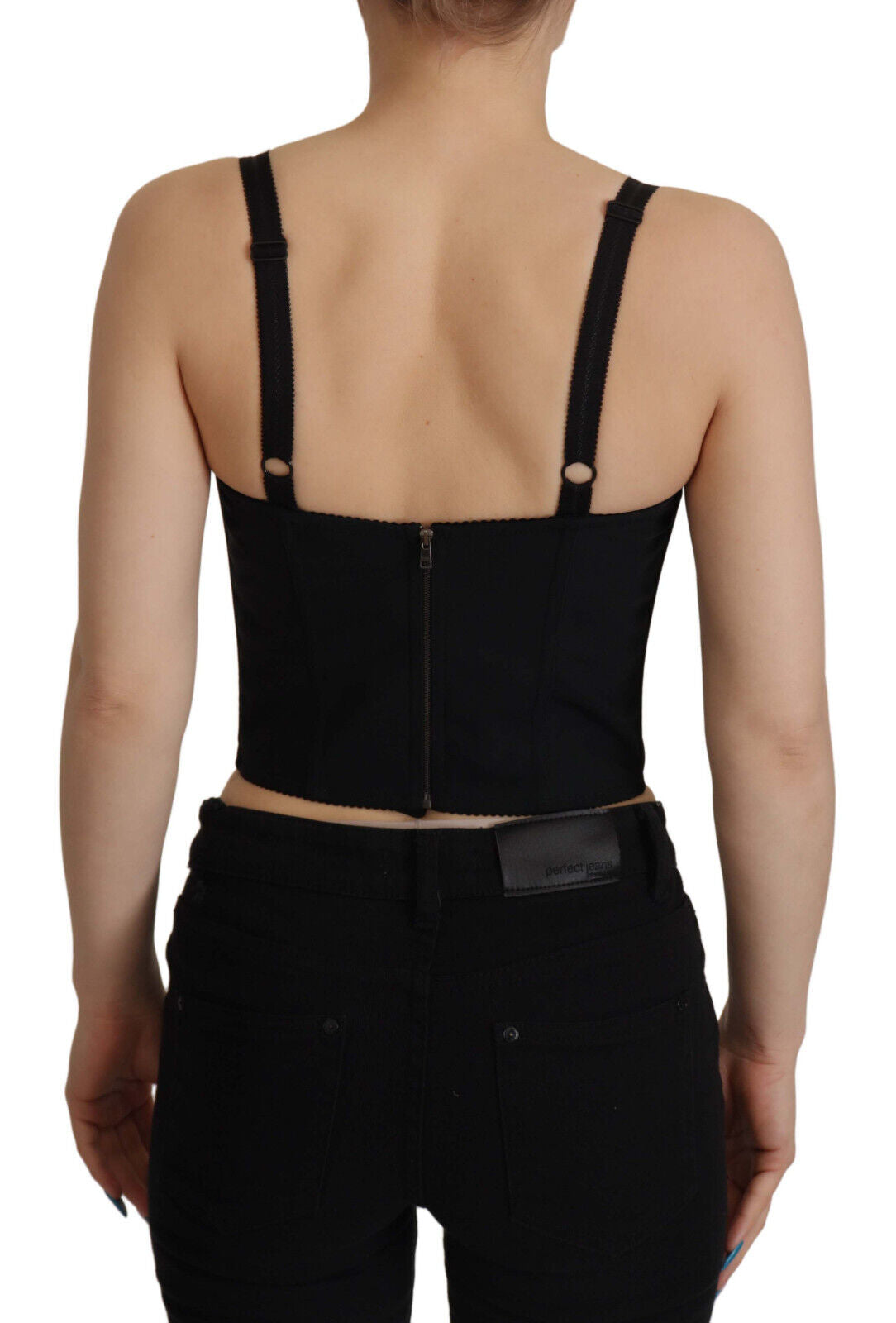 Black Patchwork Sicily Blouse Corset Cropped Top - ventzia