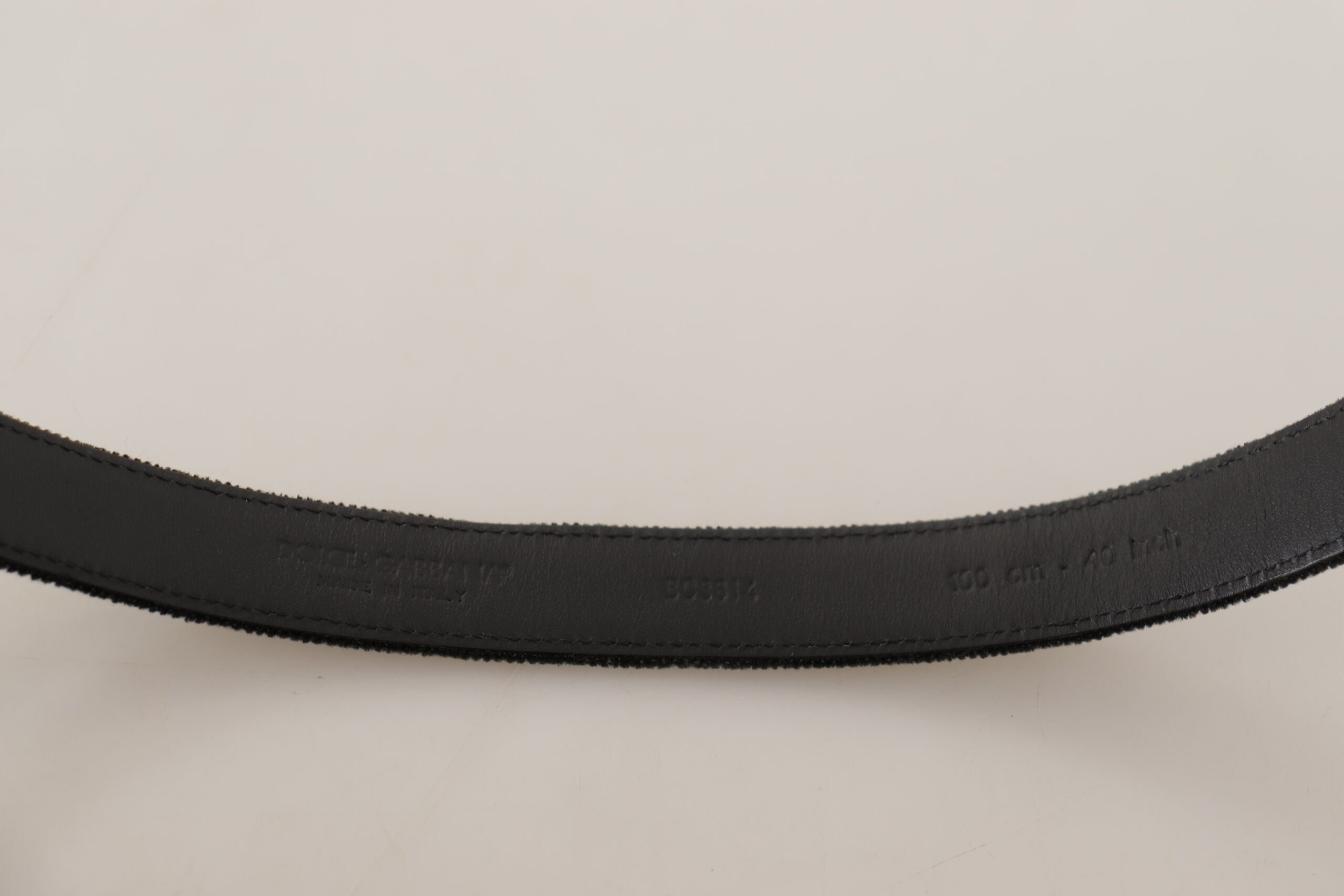 Black Casual Velvet Silver Metal Logo Buckle Belt - ventzia