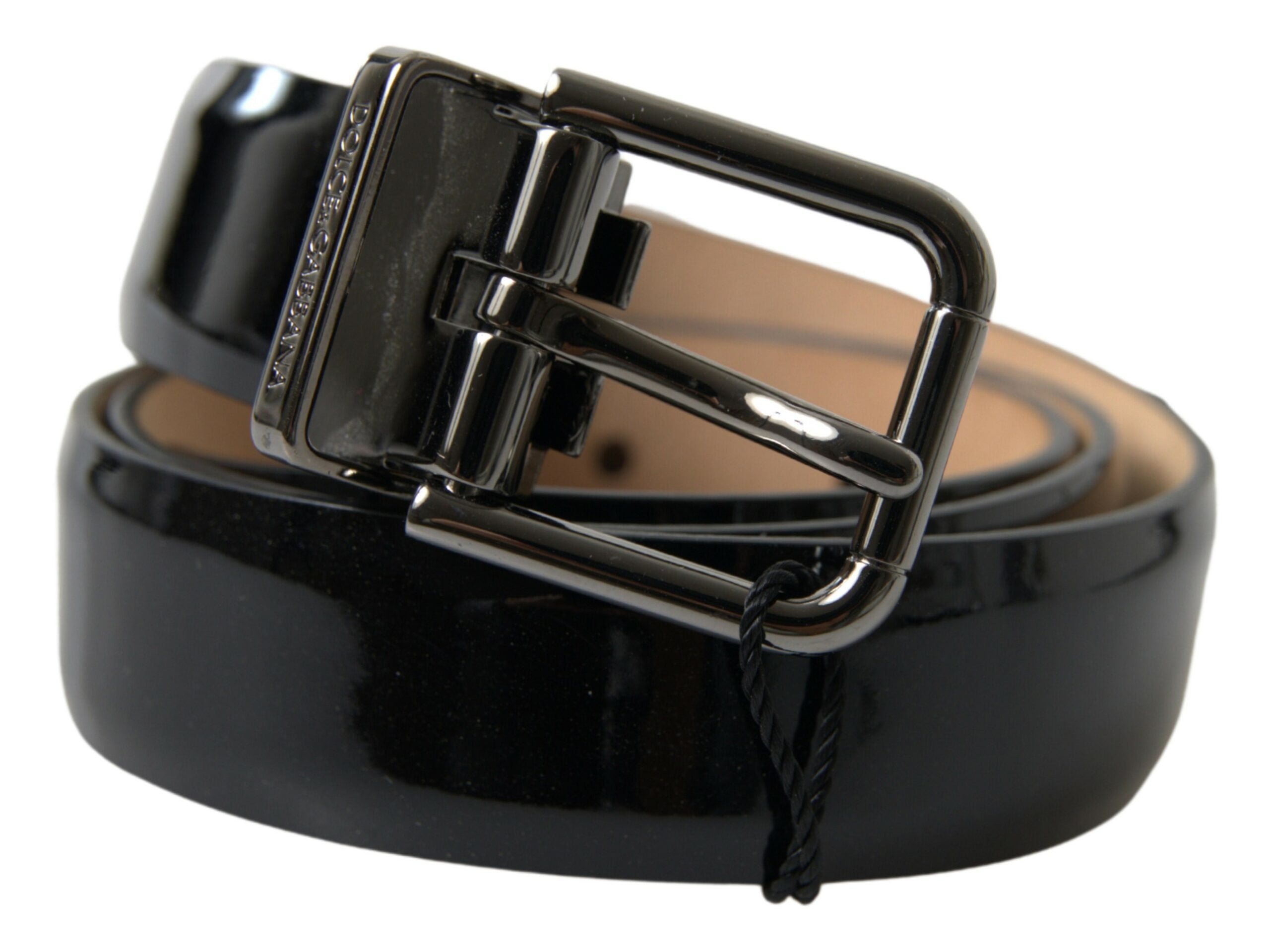 Black Calf Leather Metal Buckle Men Belt - ventzia