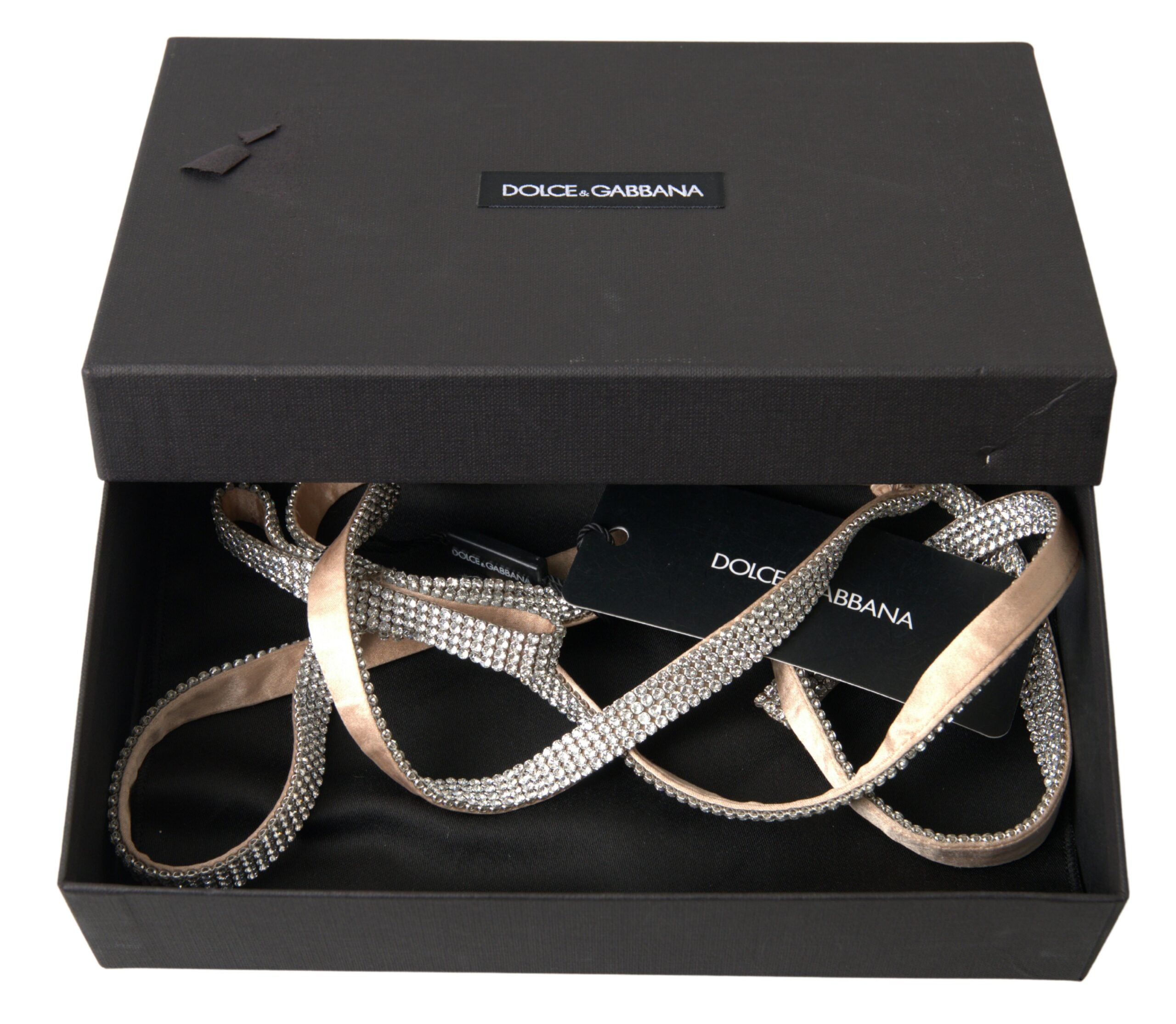 Beige Silk Clear Crystal Bow Waist Belt - ventzia