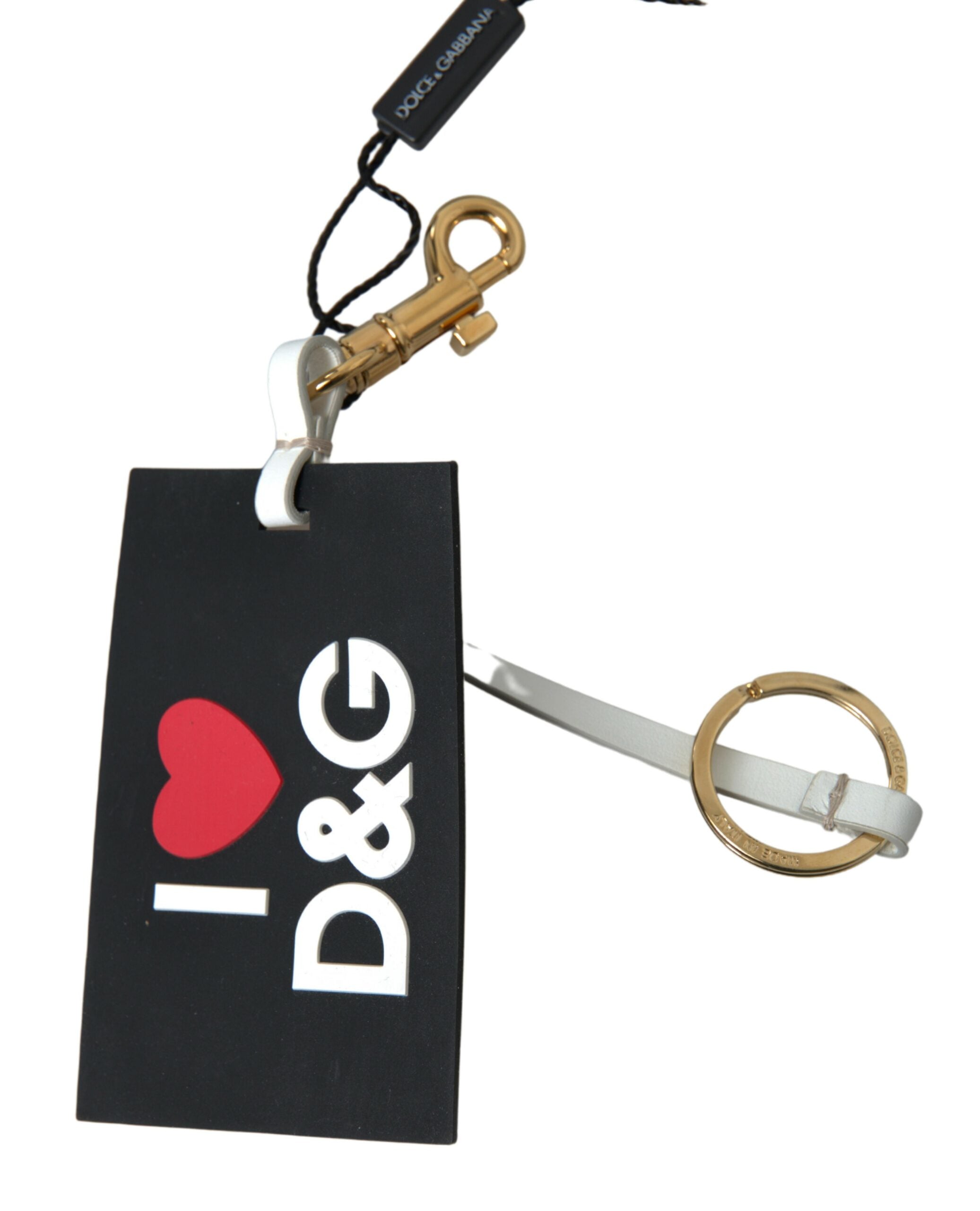Black Silicone DG Logo Gold Brass Keychain - ventzia