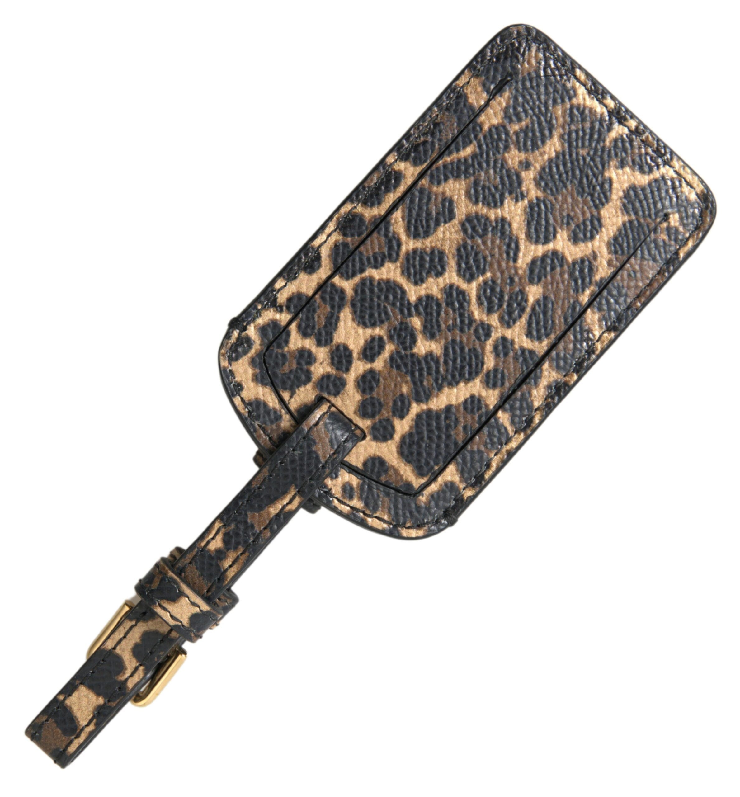 Multicolor Leopard Dauphine Leather DG Logo Luggage Tag - ventzia