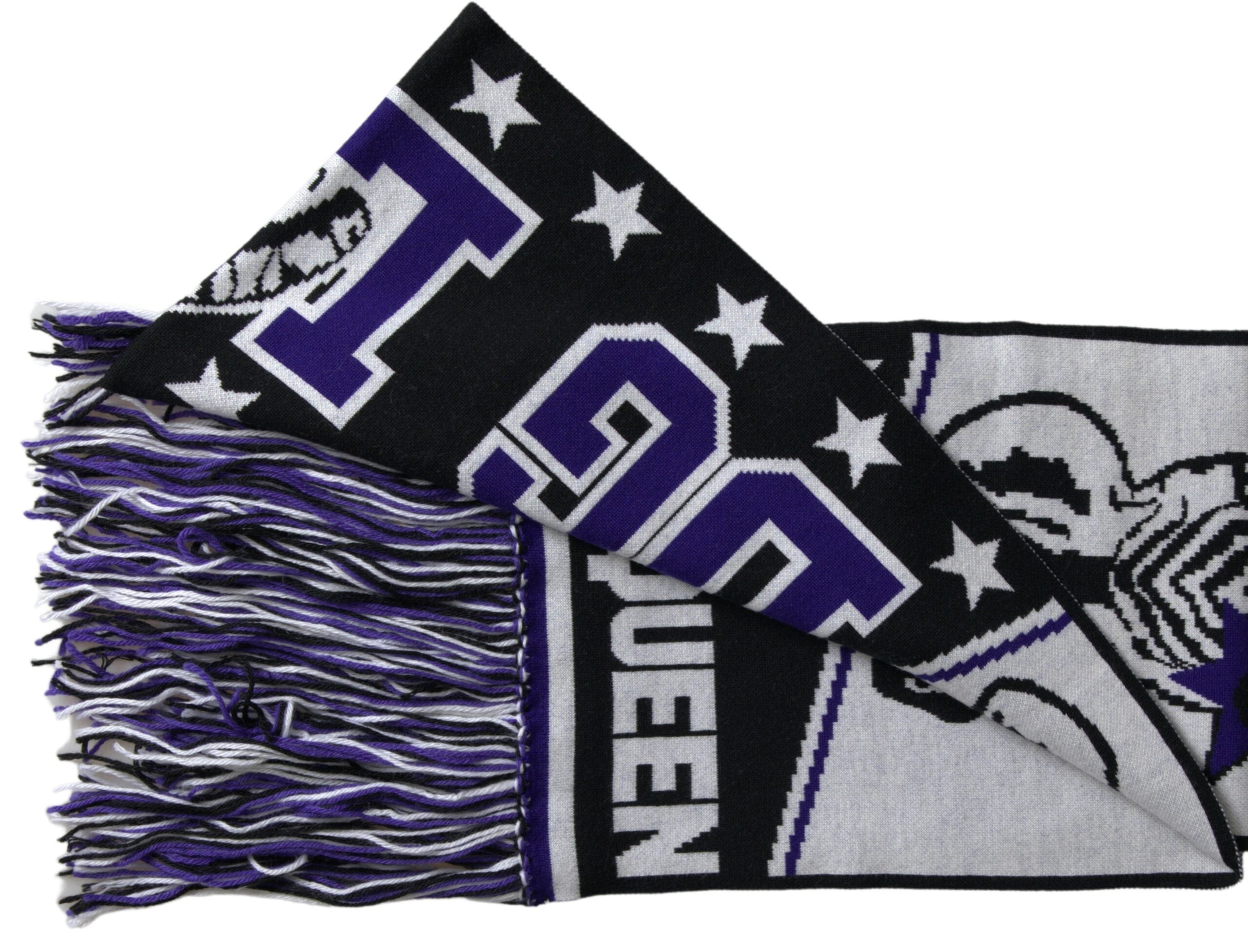 Multicolor Wool DG Queen Wrap Fringe Scarf - ventzia