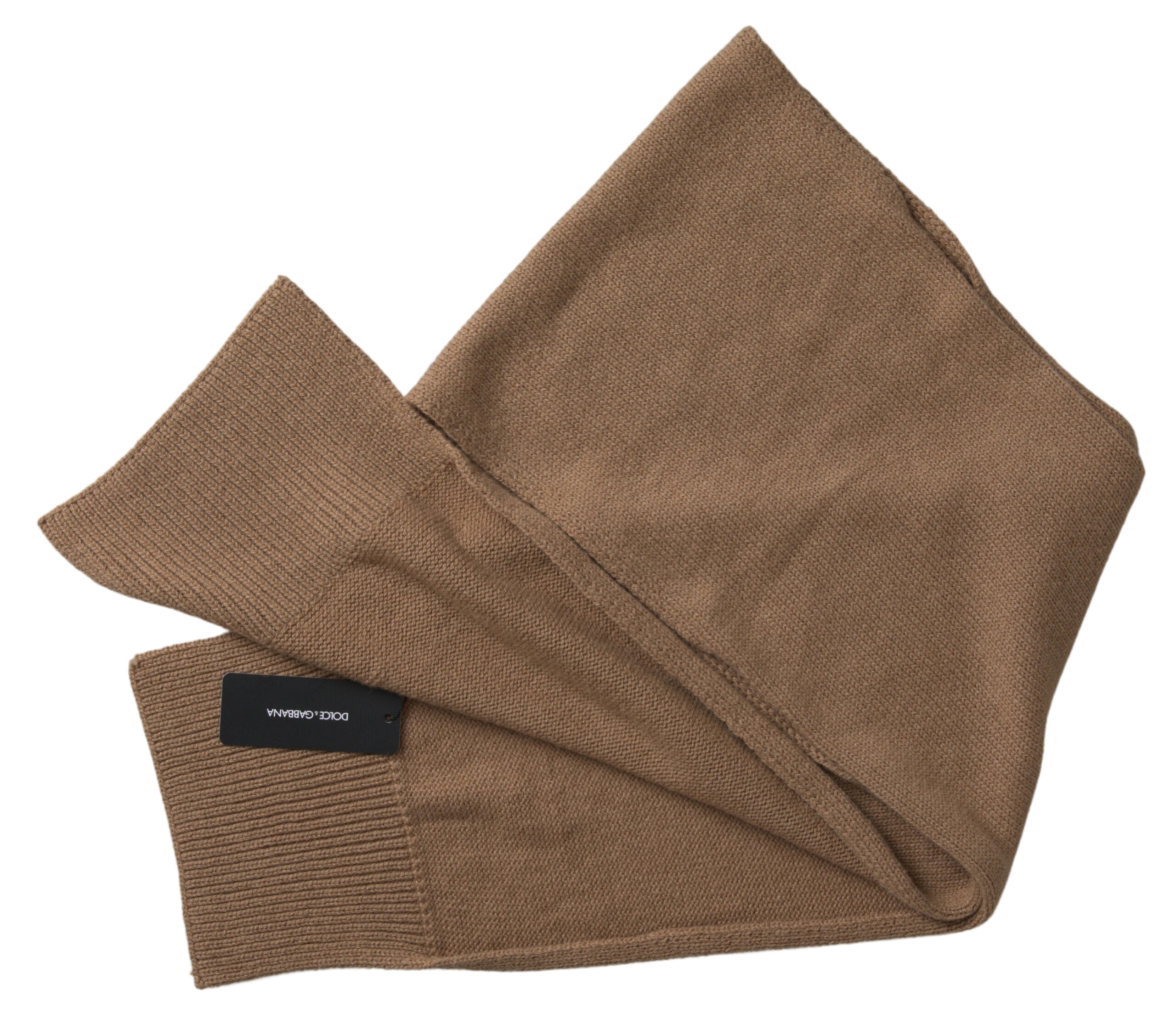 Brown Knitted Camel Wrap Shawl Foulard Scarf - ventzia