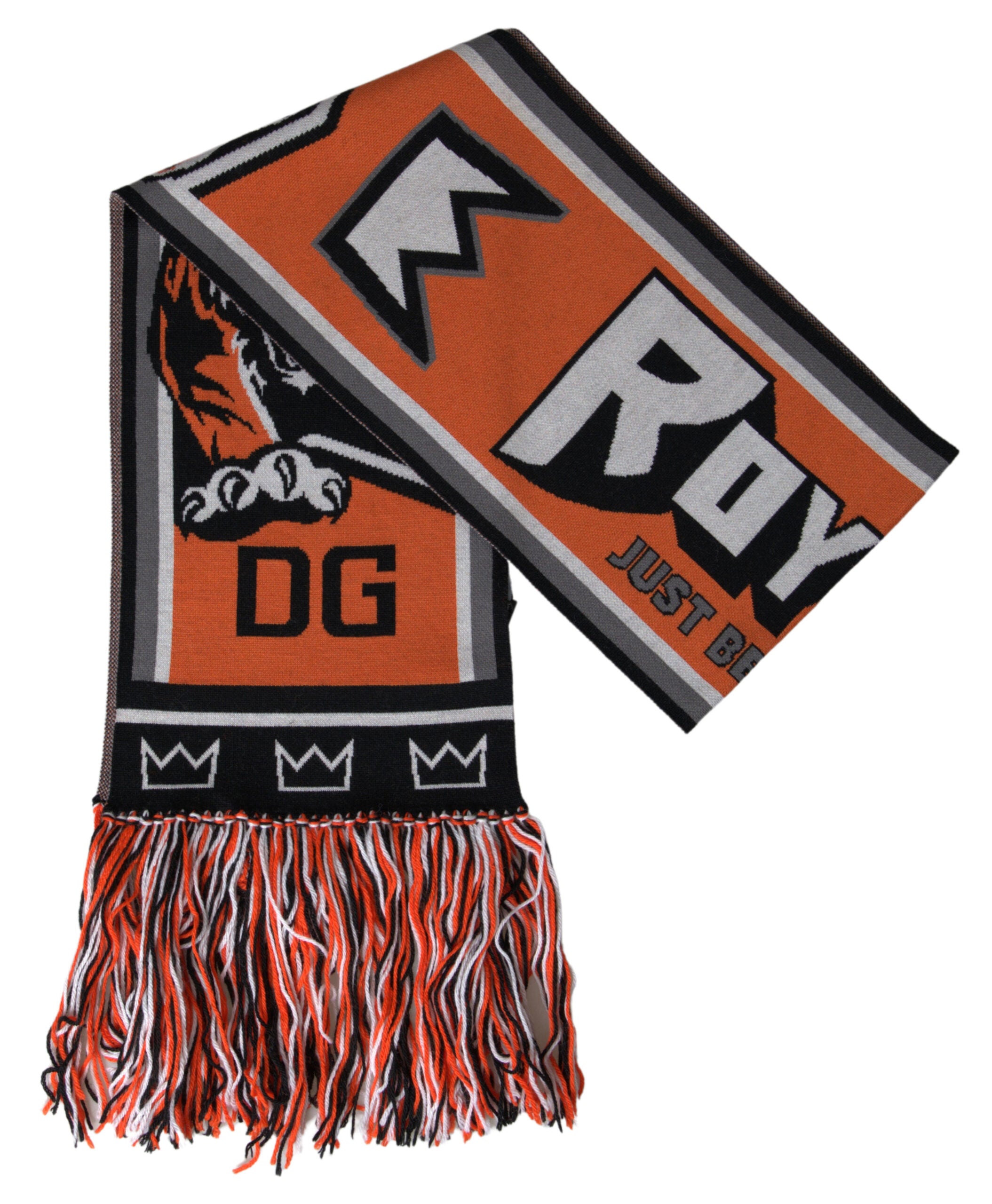 Multicolor Wool DG Royals Wrap Fringe Scarf - ventzia
