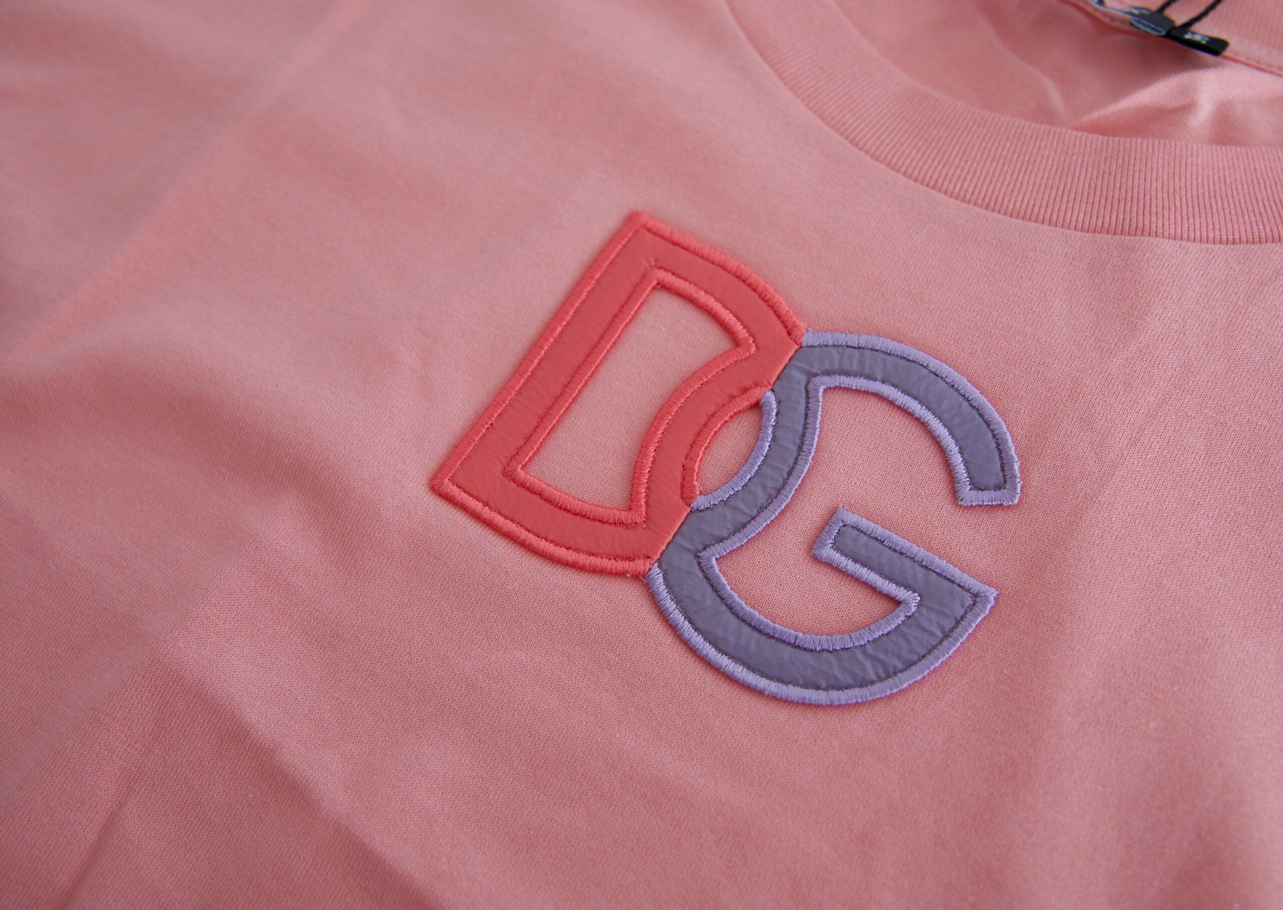 Pink Cotton DG Logo Crew Neck Tank T-shirt - ventzia