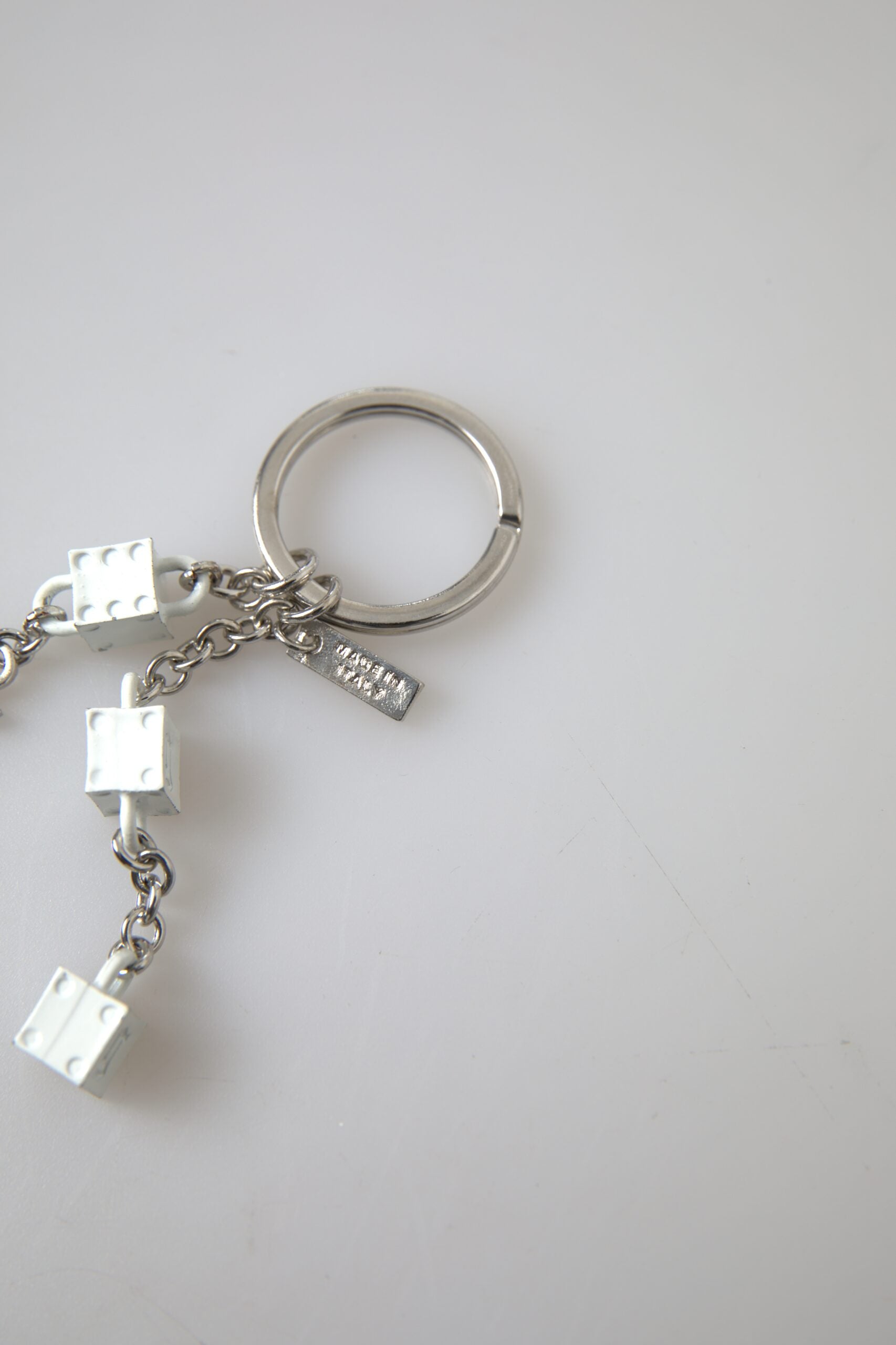 Silver Tone Metal DG Logo Engraved Keyring Keychain - ventzia