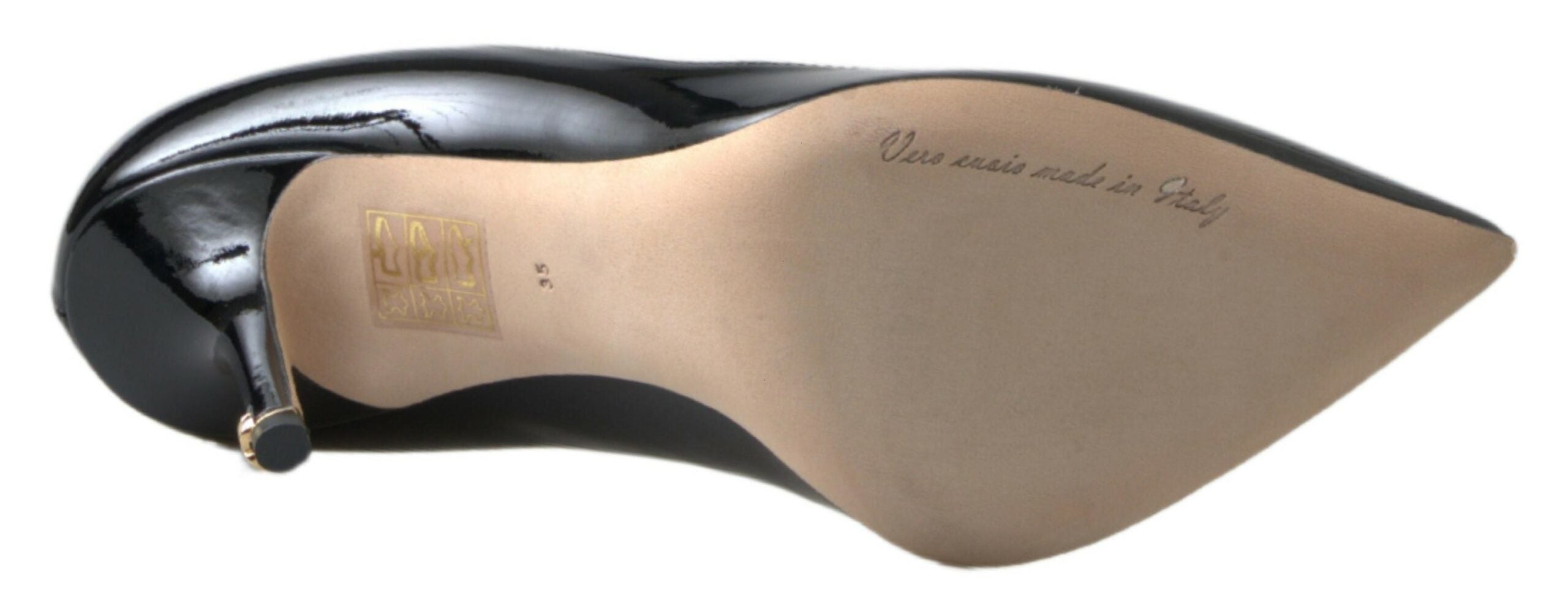 Black Patent Leather High Heels Pumps Shoes - ventzia