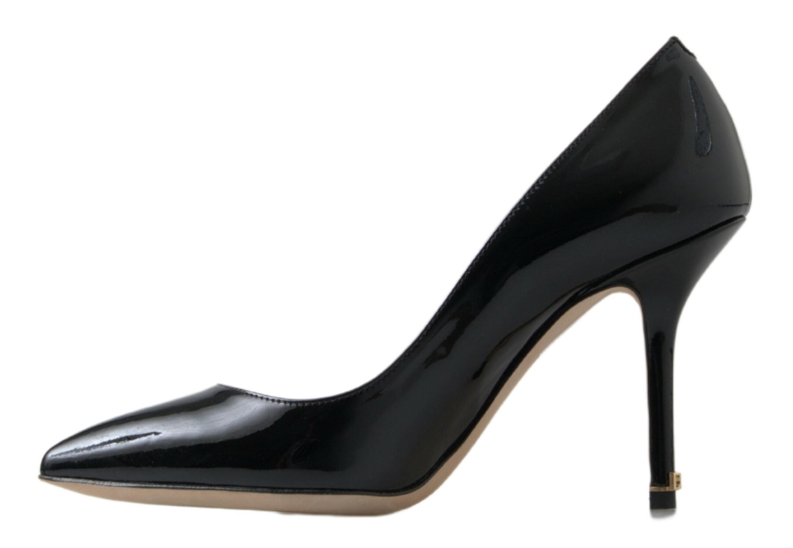 Black Patent Leather High Heels Pumps Shoes - ventzia