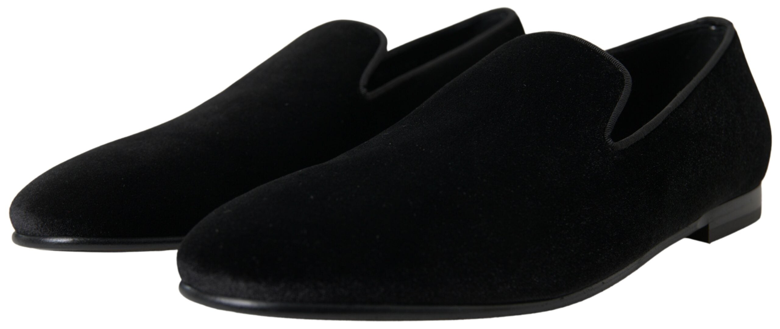 Black Velvet Loafers Formal Shoes - ventzia