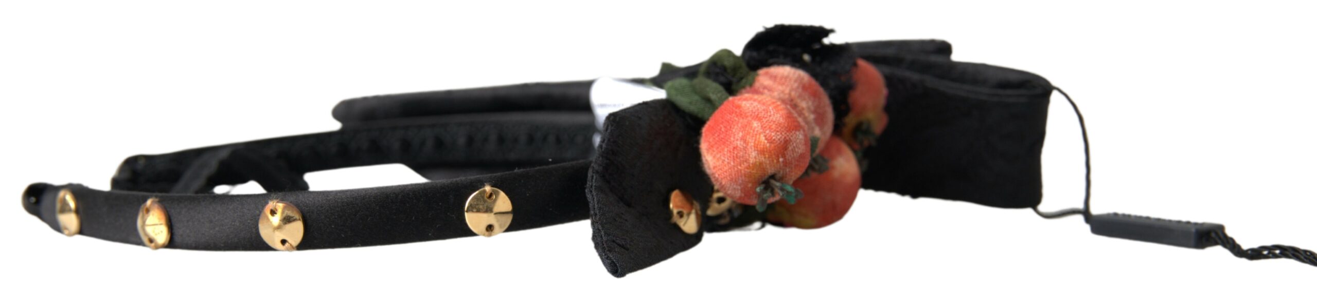 Black with multicolor Fig Fruit Crystal Tiara Diadem Headband - ventzia