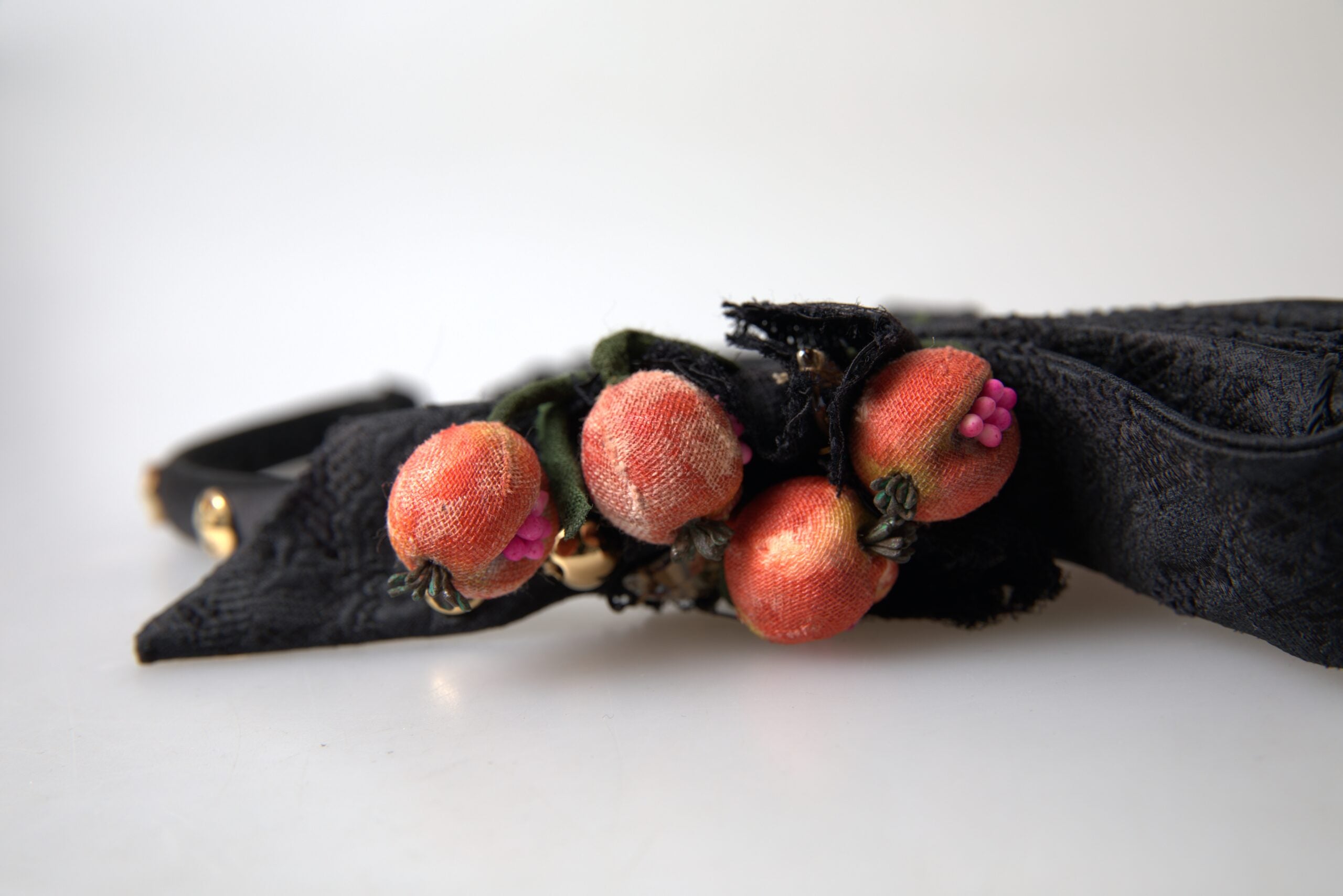 Black with multicolor Fig Fruit Crystal Tiara Diadem Headband - ventzia