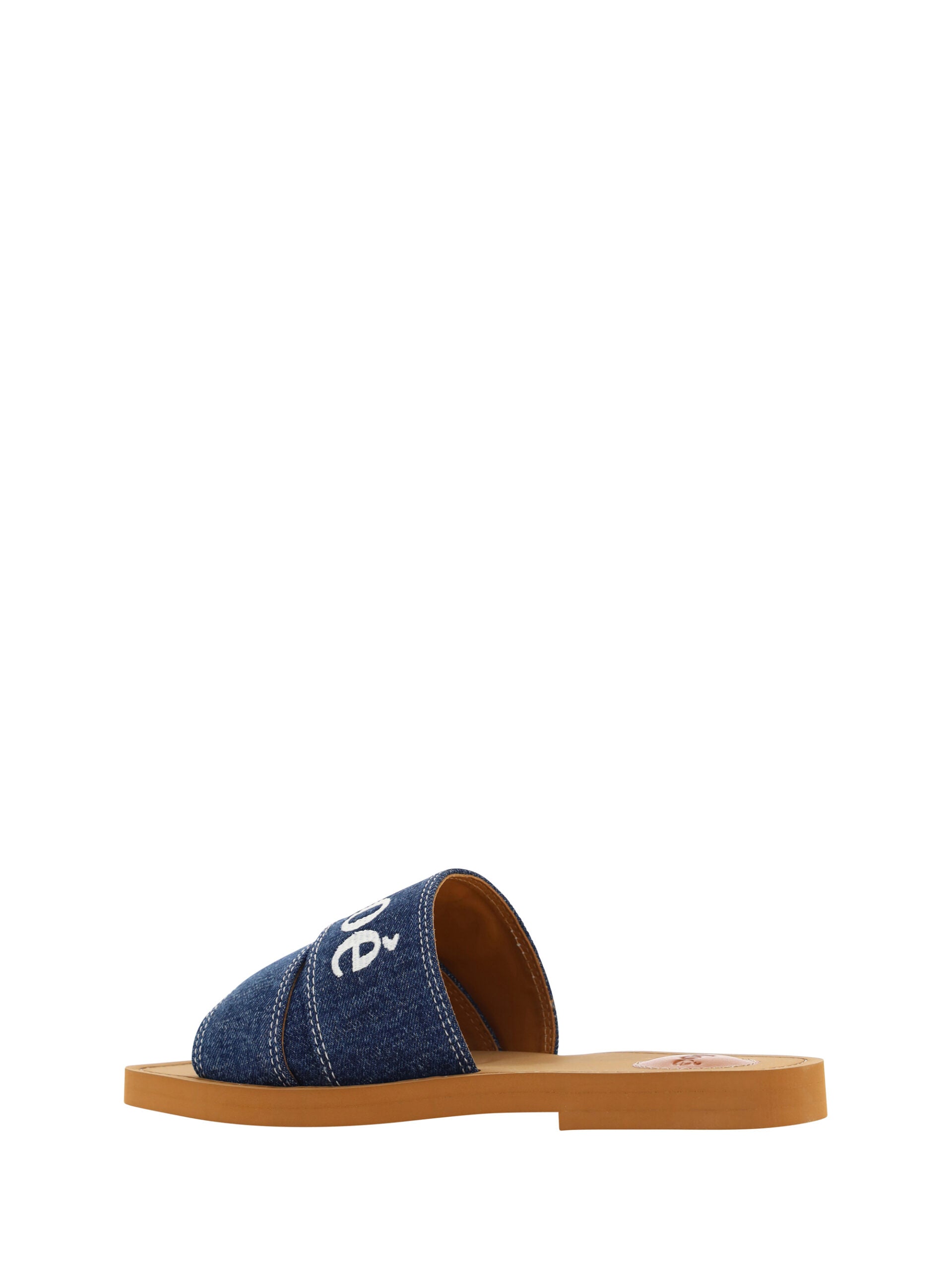 Sumptuous Cotton Woody Slide Sandals in Denim Blue - ventzia