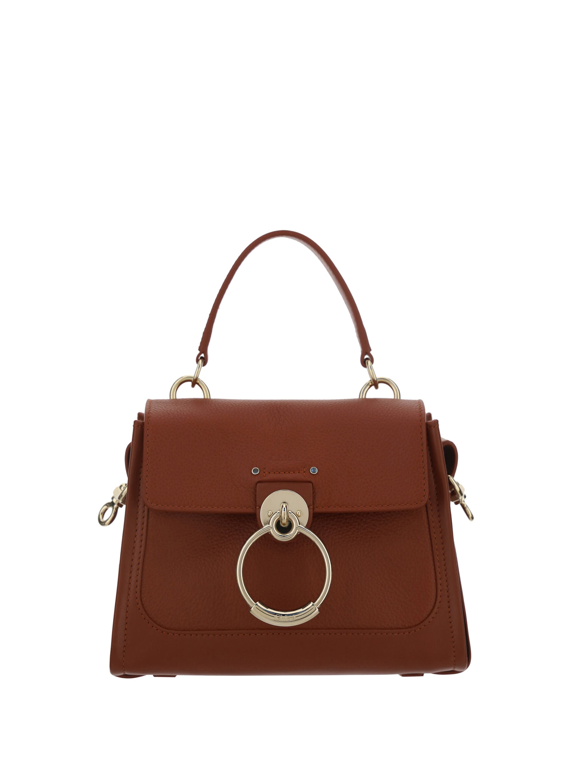 Elegant Sepia Brown Calfskin Shoulder Handbag - ventzia