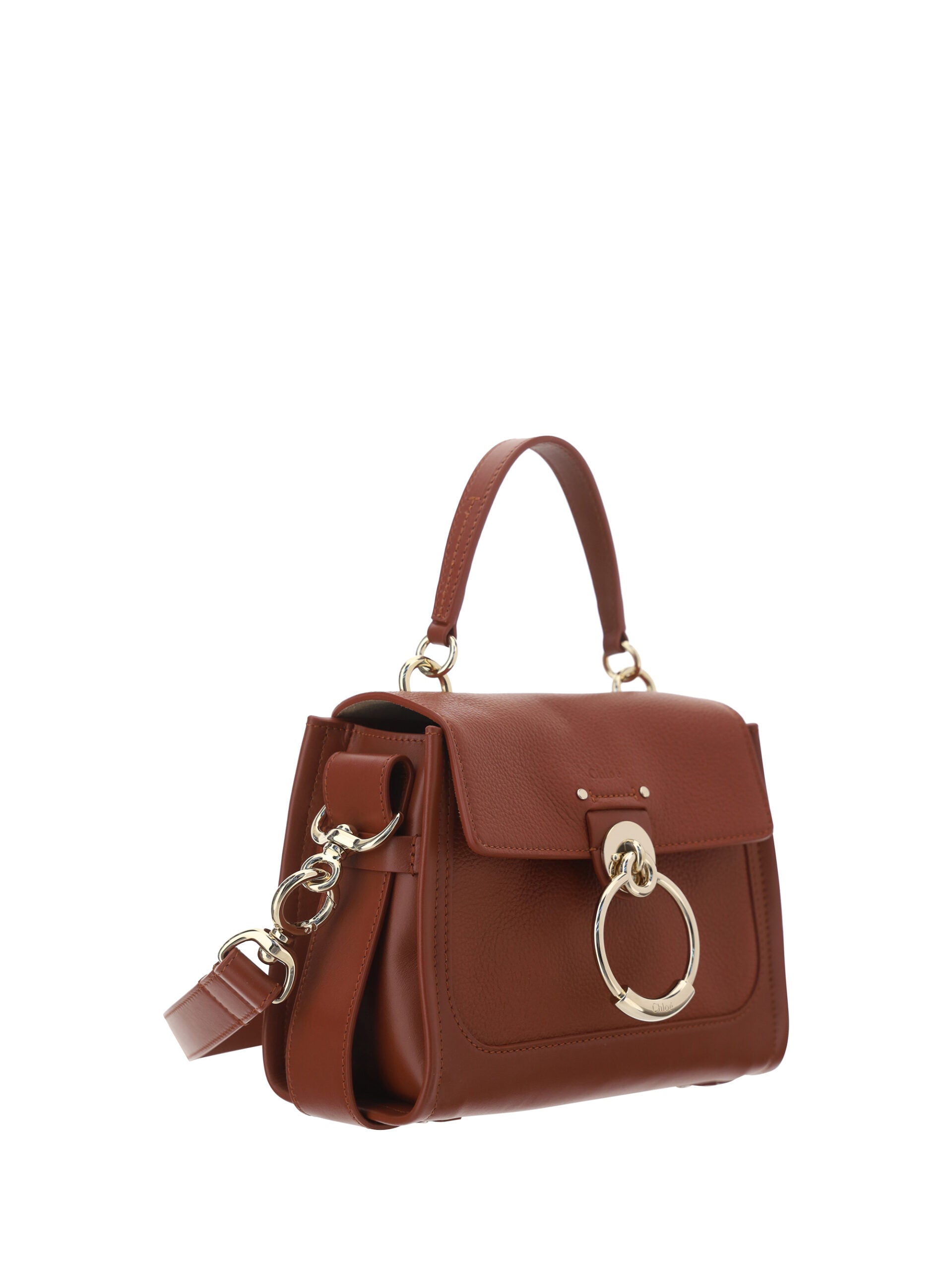 Elegant Sepia Brown Calfskin Shoulder Handbag - ventzia