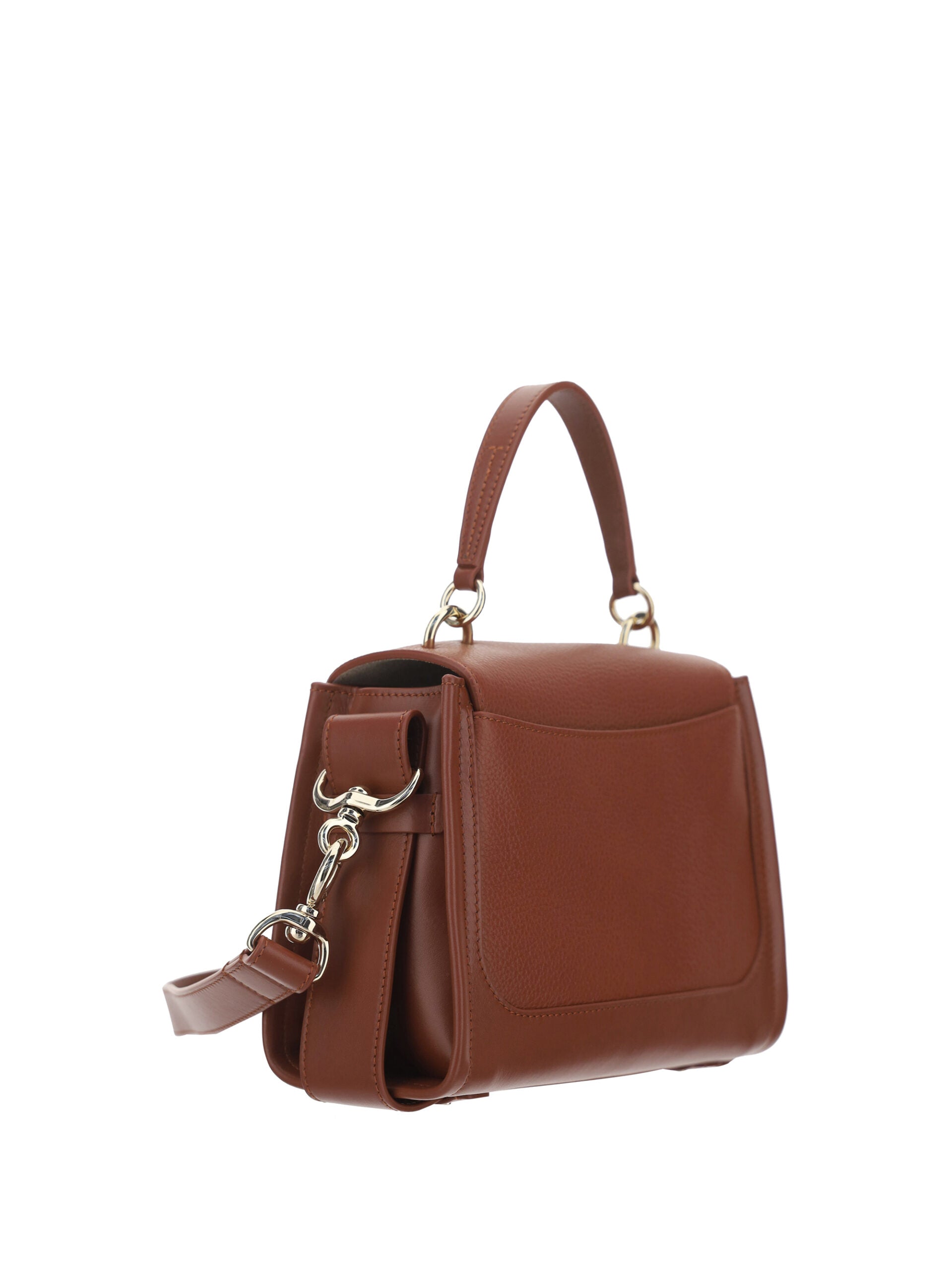 Elegant Sepia Brown Calfskin Shoulder Handbag - ventzia