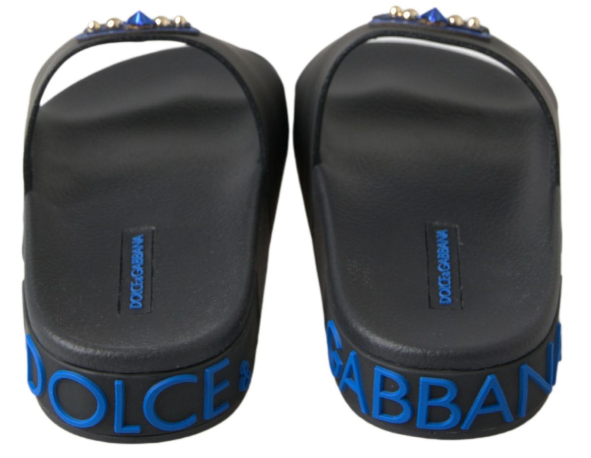 Black Slides Sandals Beach Saint Barth Shoes - ventzia