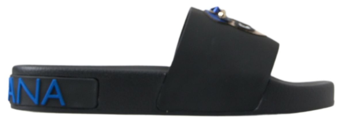 Black Slides Sandals Beach Saint Barth Shoes - ventzia