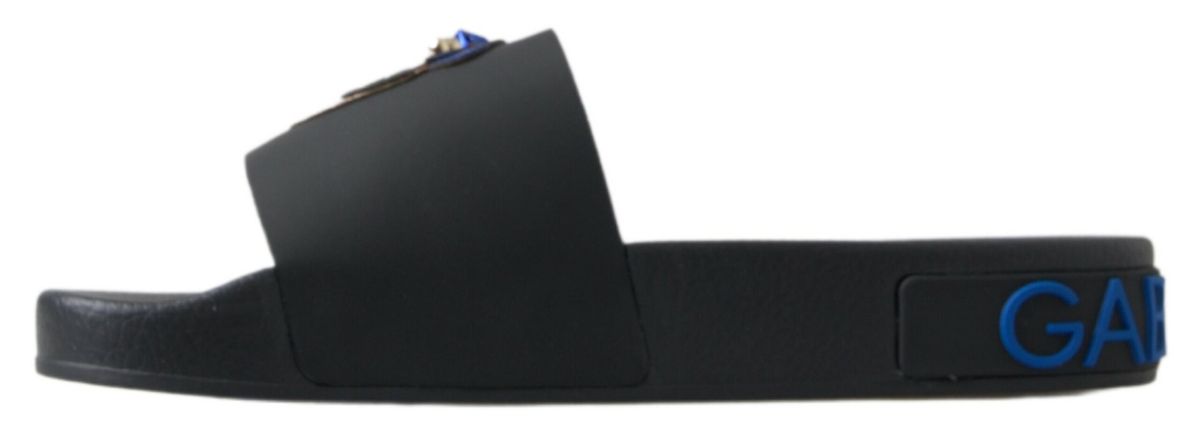Black Slides Sandals Beach Saint Barth Shoes - ventzia