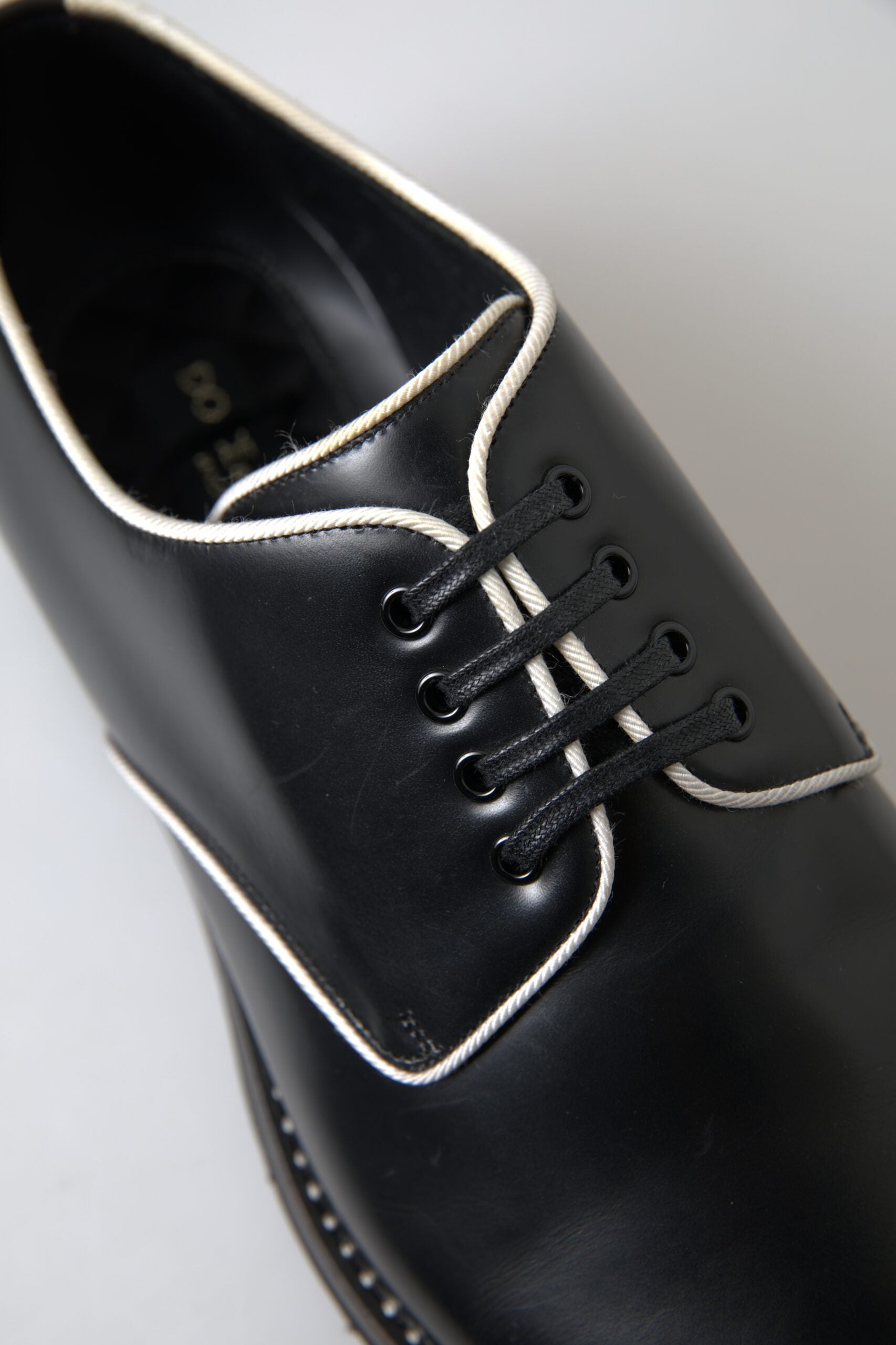 Black White Leather Formal Shoes - ventzia