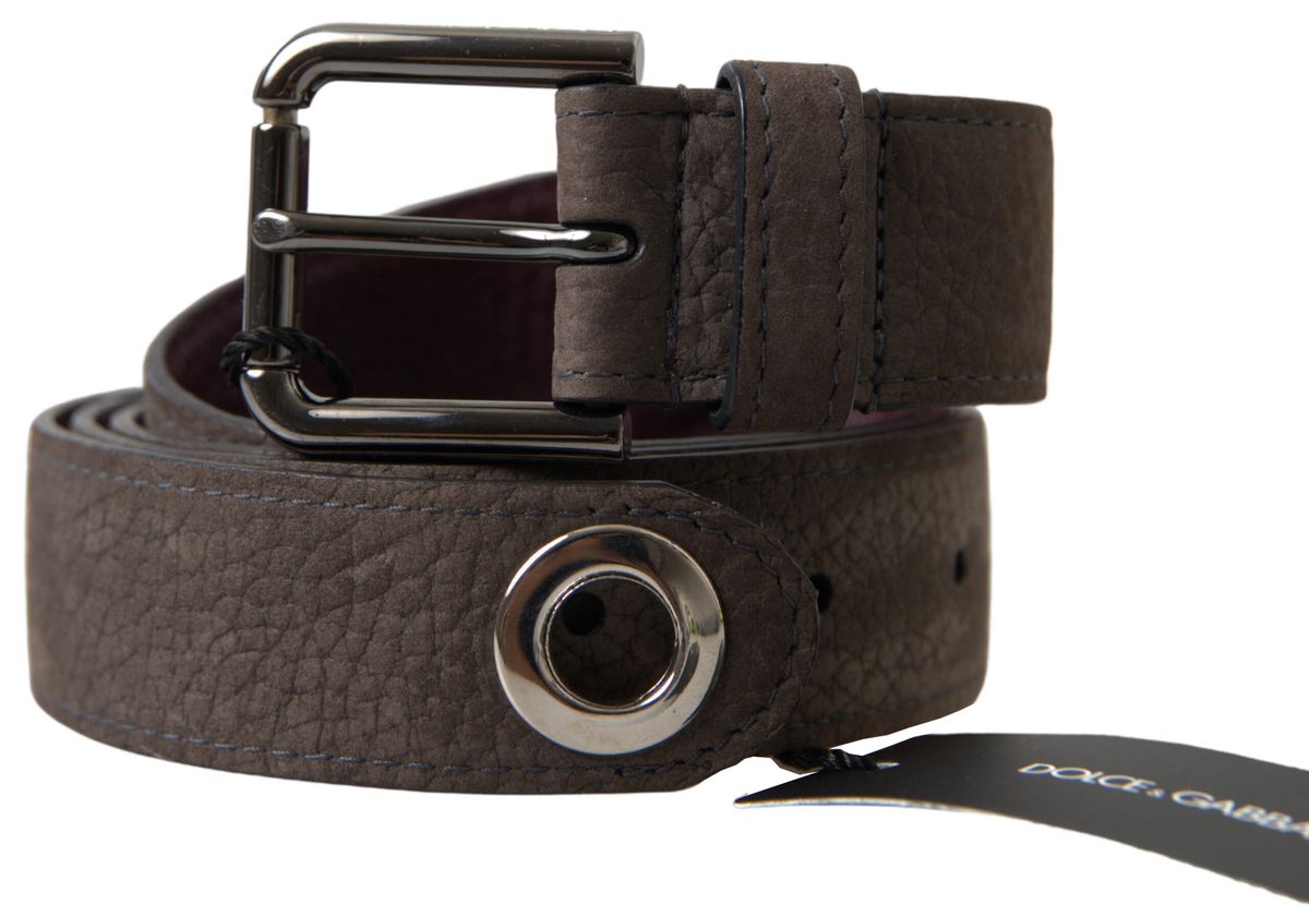 Brown Leather Metal Buckle Men Cintura Belt - ventzia