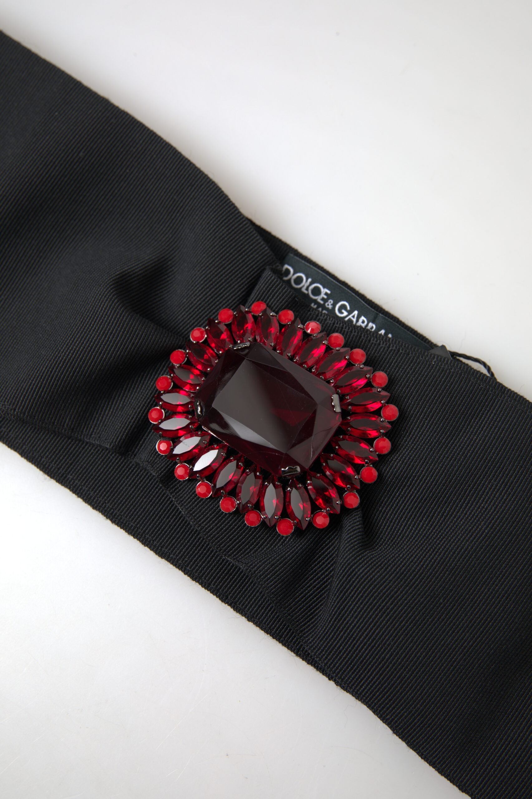 Black Crystal Brass Wide Waist Runway Belt - ventzia