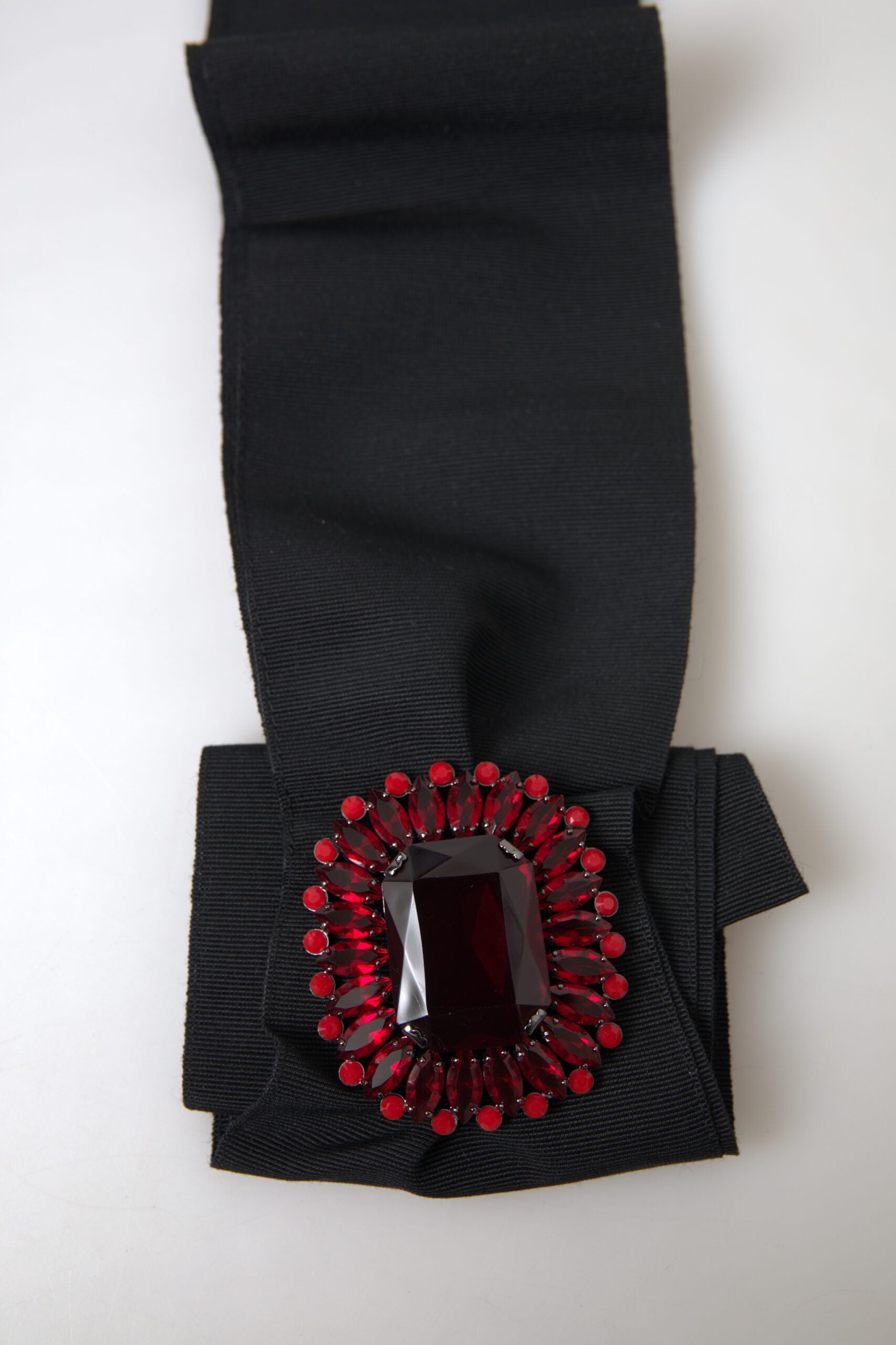 Black Crystal Brass Wide Waist Runway Belt - ventzia