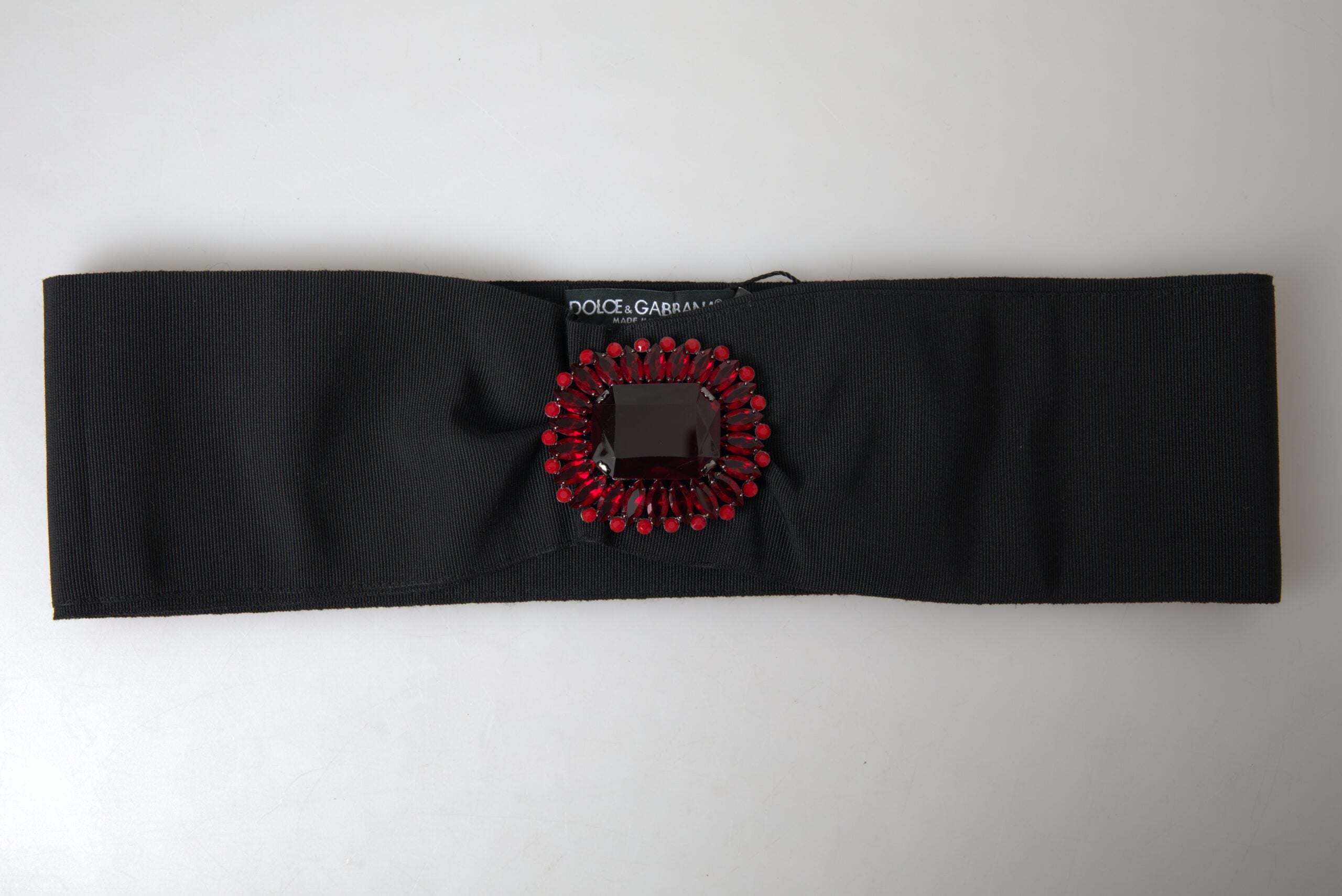 Black Crystal Brass Wide Waist Runway Belt - ventzia