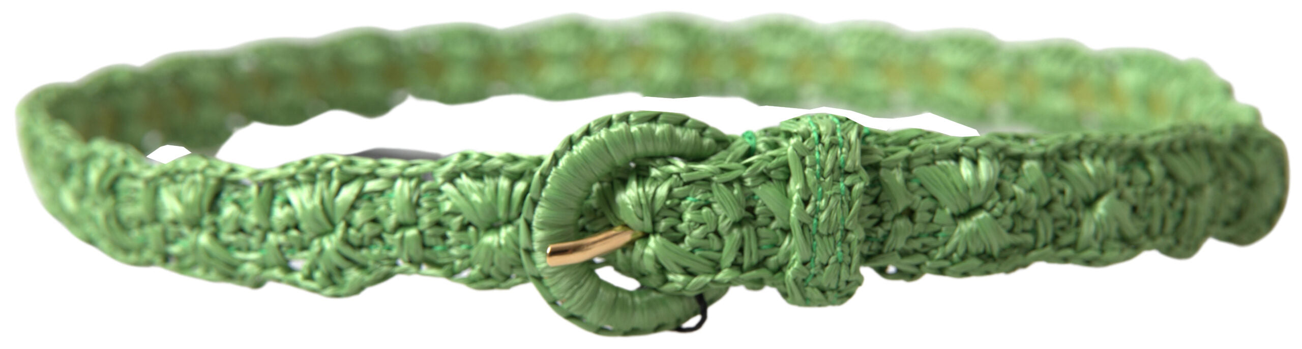 Green Viscose Weaved Skinny Waist Belt - ventzia