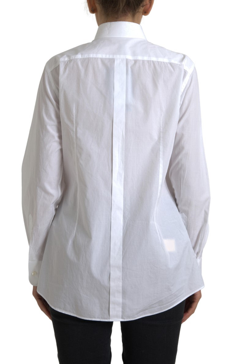 Cotton Collared Long Sleeves Shirt White - ventzia