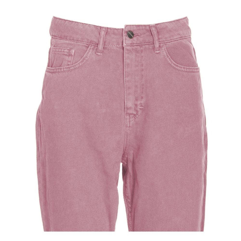 Chic Pink Raw Cut Bottom Jeans - ventzia
