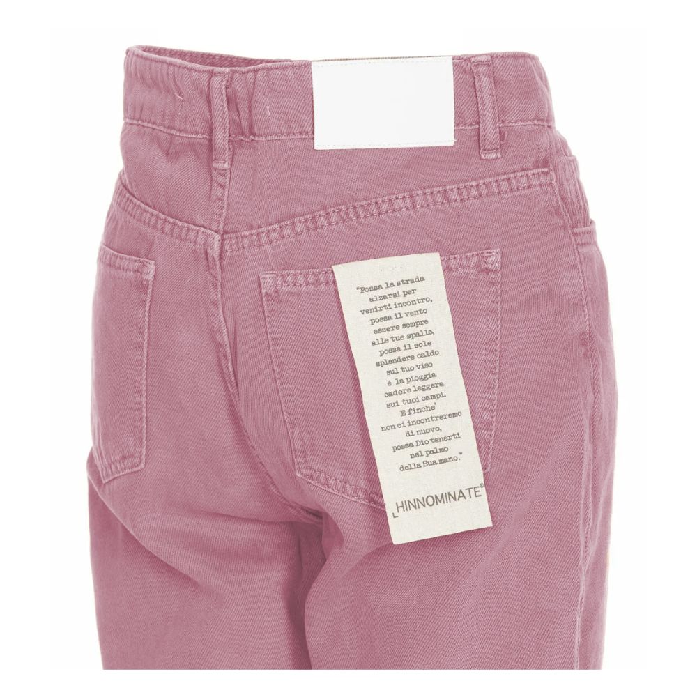 Chic Pink Raw Cut Bottom Jeans - ventzia