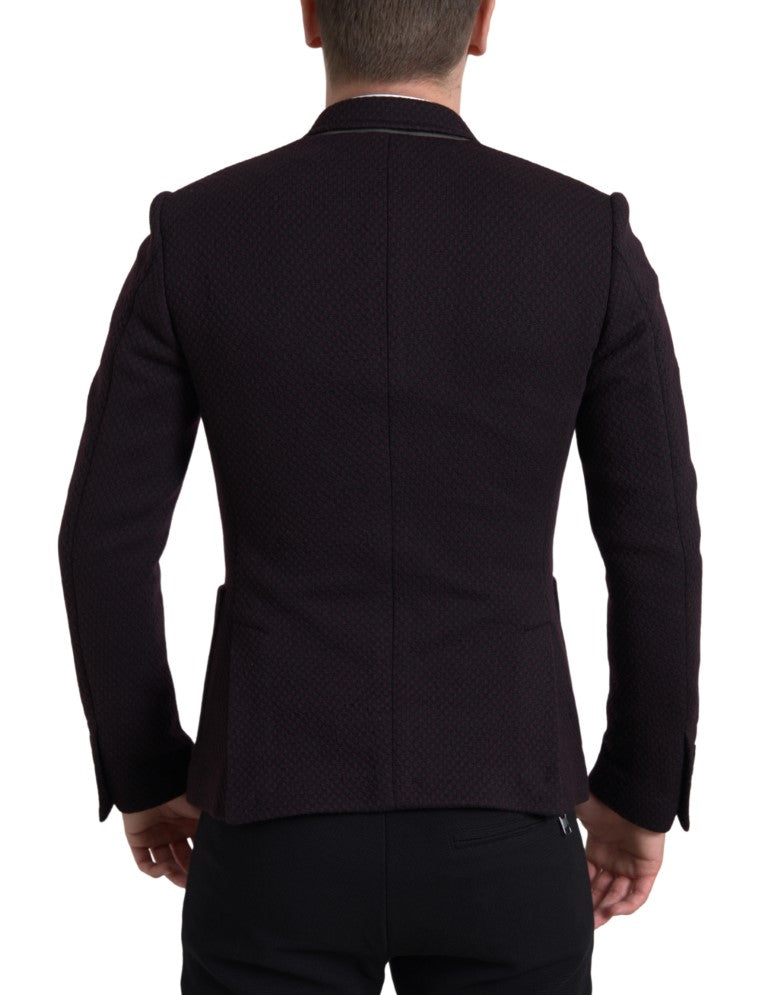 Purple Logo Embroidery Double Breasted Blazer - ventzia