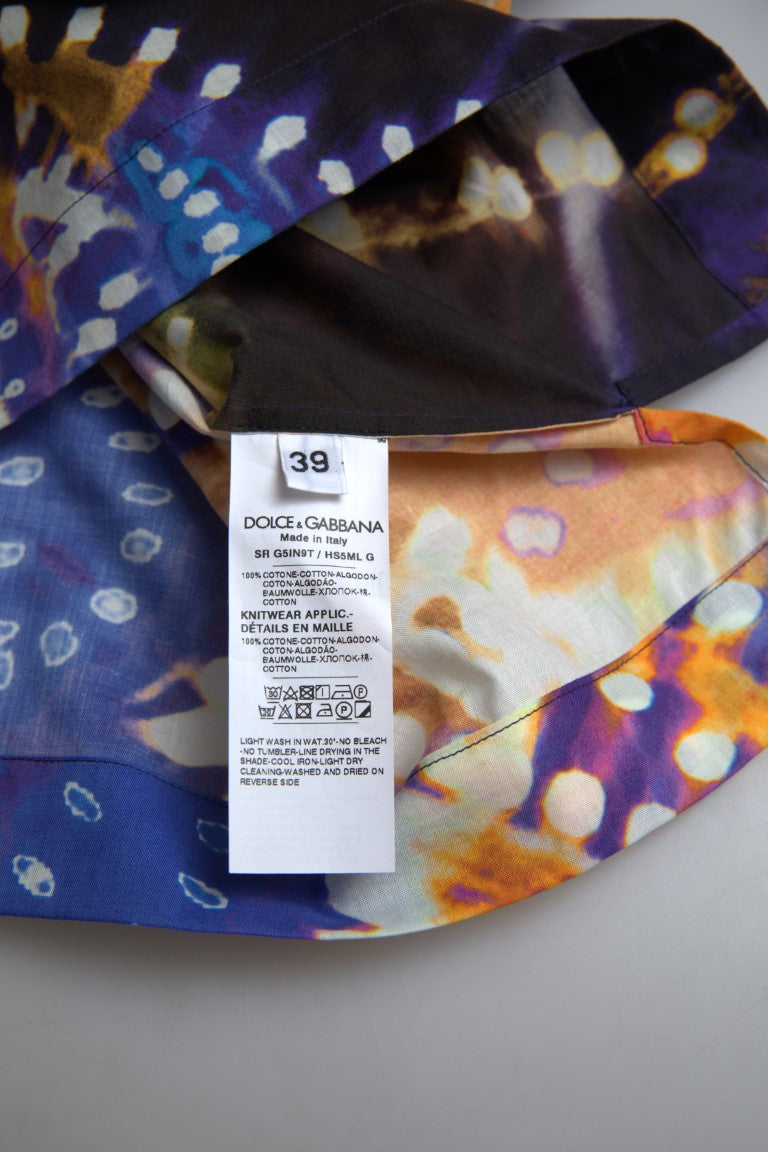 Luminaire Print Cotton Polo Top Men Shirt - ventzia