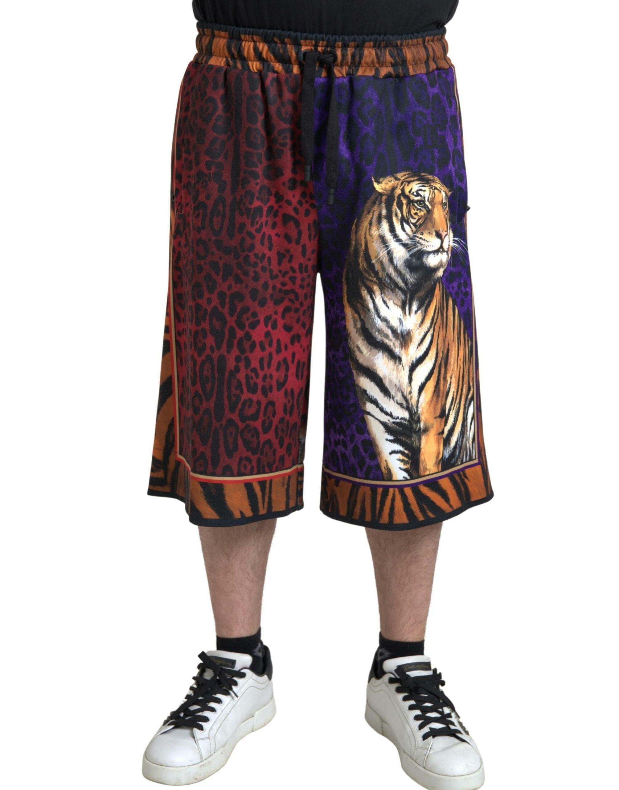Multicolor Tiger Print Men Bermuda Shorts - ventzia