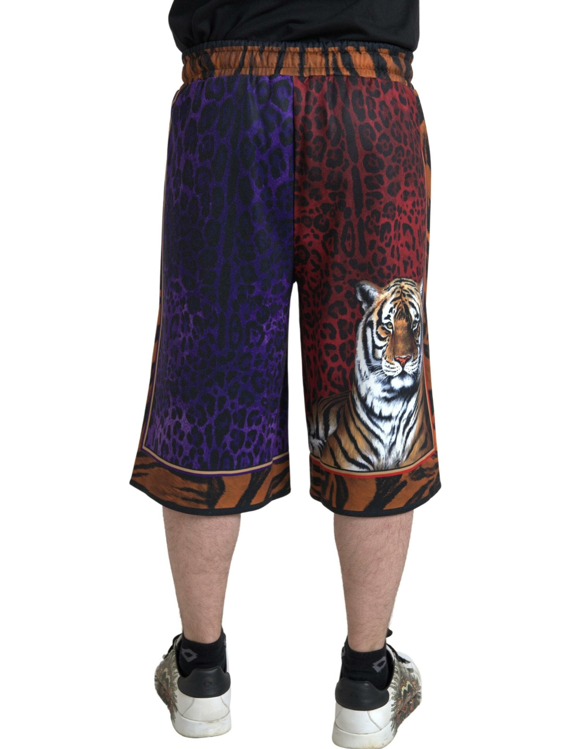 Multicolor Tiger Print Men Bermuda Shorts - ventzia