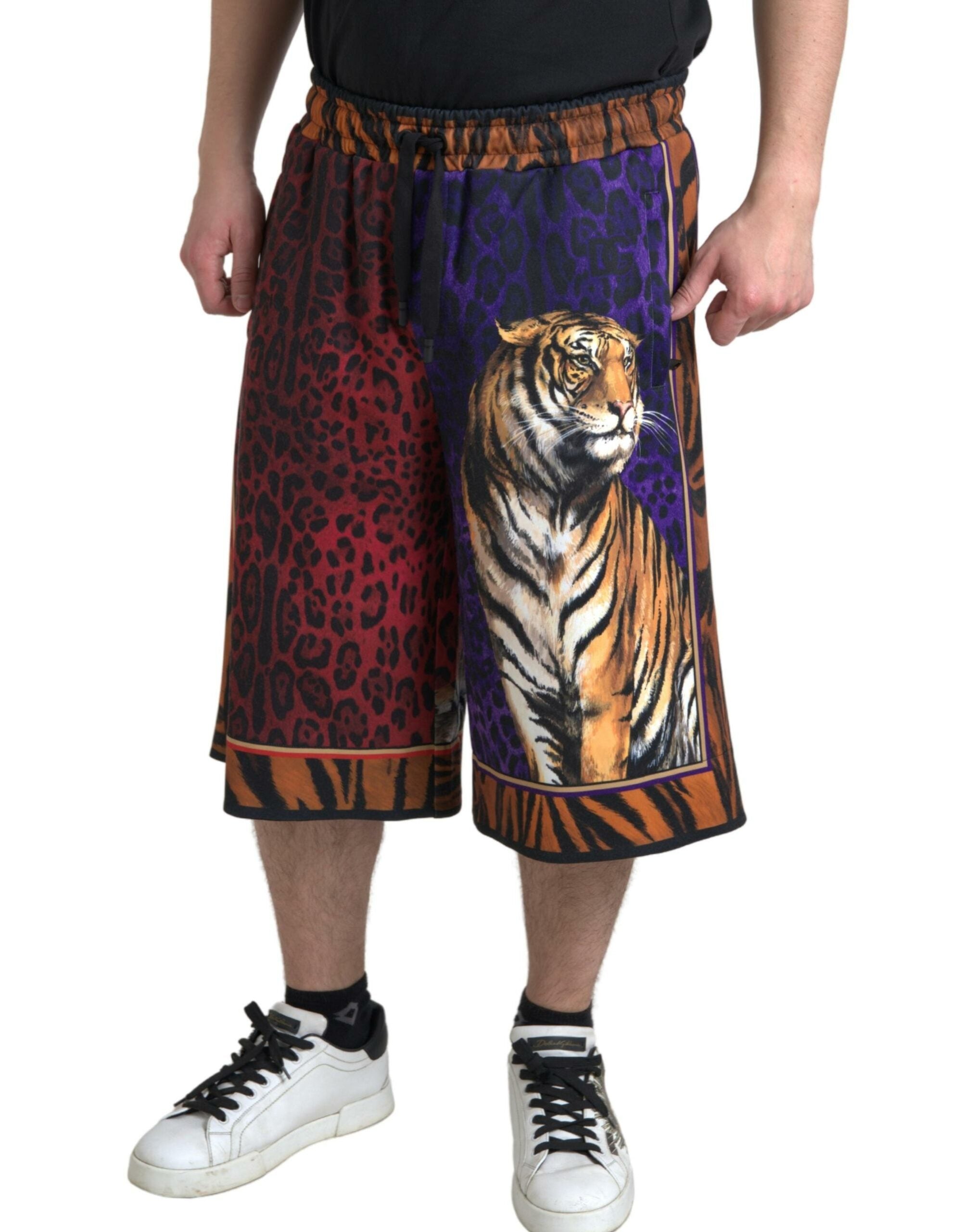 Multicolor Tiger Print Men Bermuda Shorts - ventzia