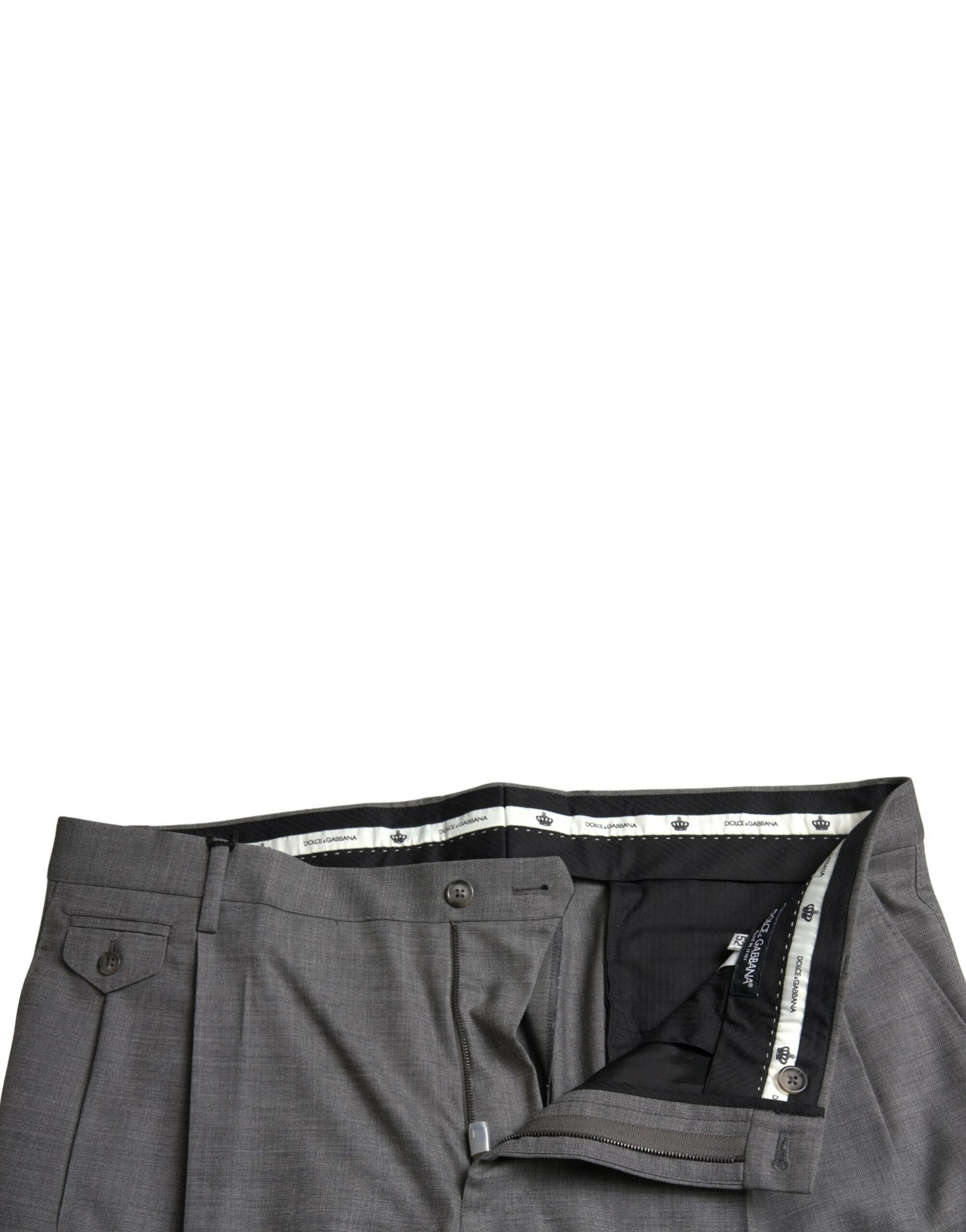 Gray Wool Chino Skinny Men Dress Trouser Pants - ventzia