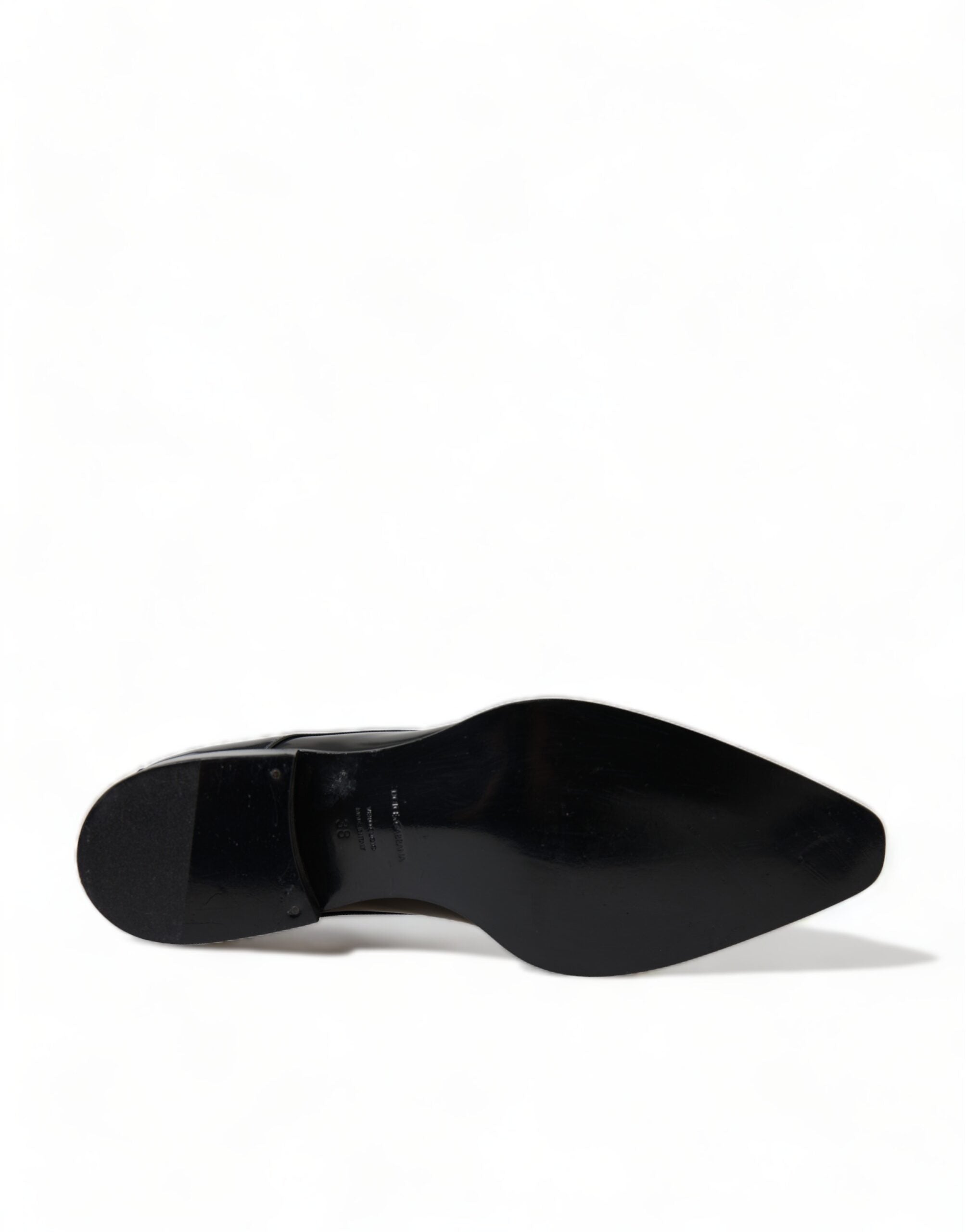 Black Leather Lace Up Formal Flats Shoes - ventzia