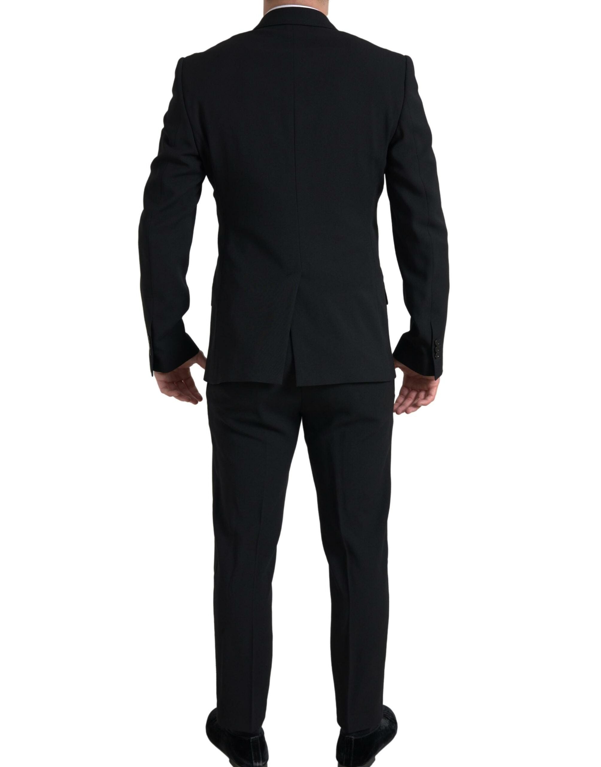 Black 2 Piece Double Breasted SICILIA Suit - ventzia