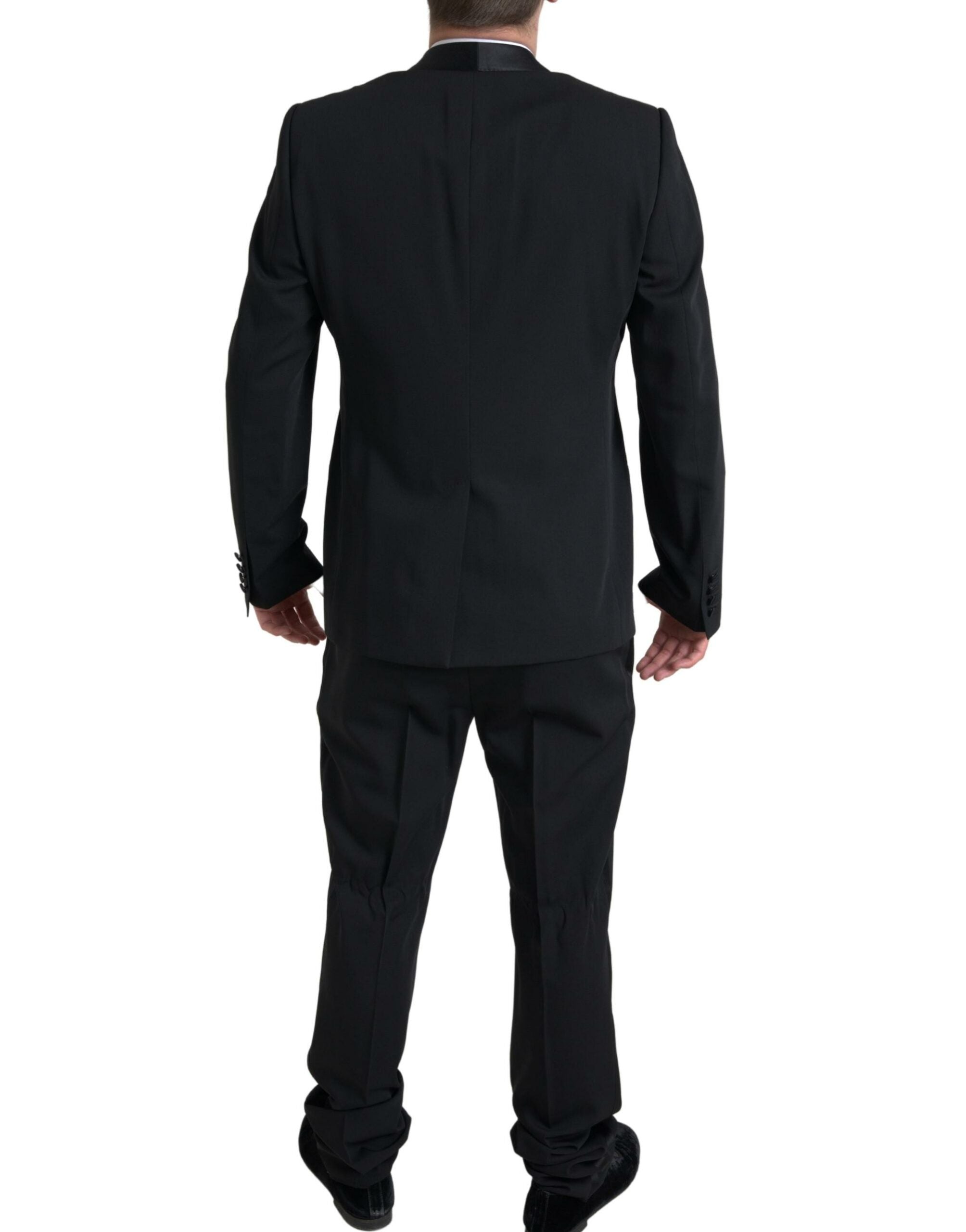 Black 2 Piece Single Breasted MARTINI Suit - ventzia
