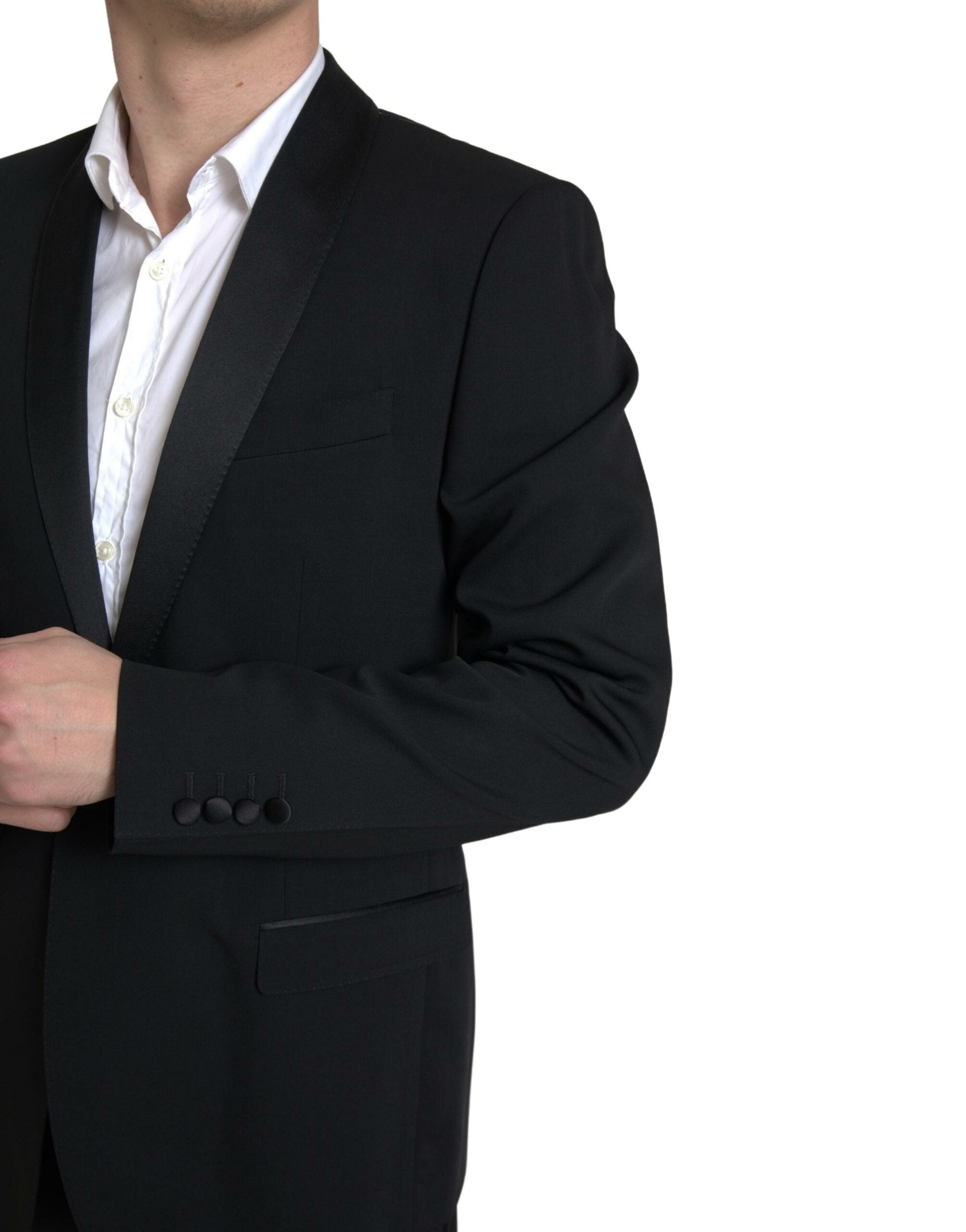 Black 2 Piece Single Breasted MARTINI Suit - ventzia