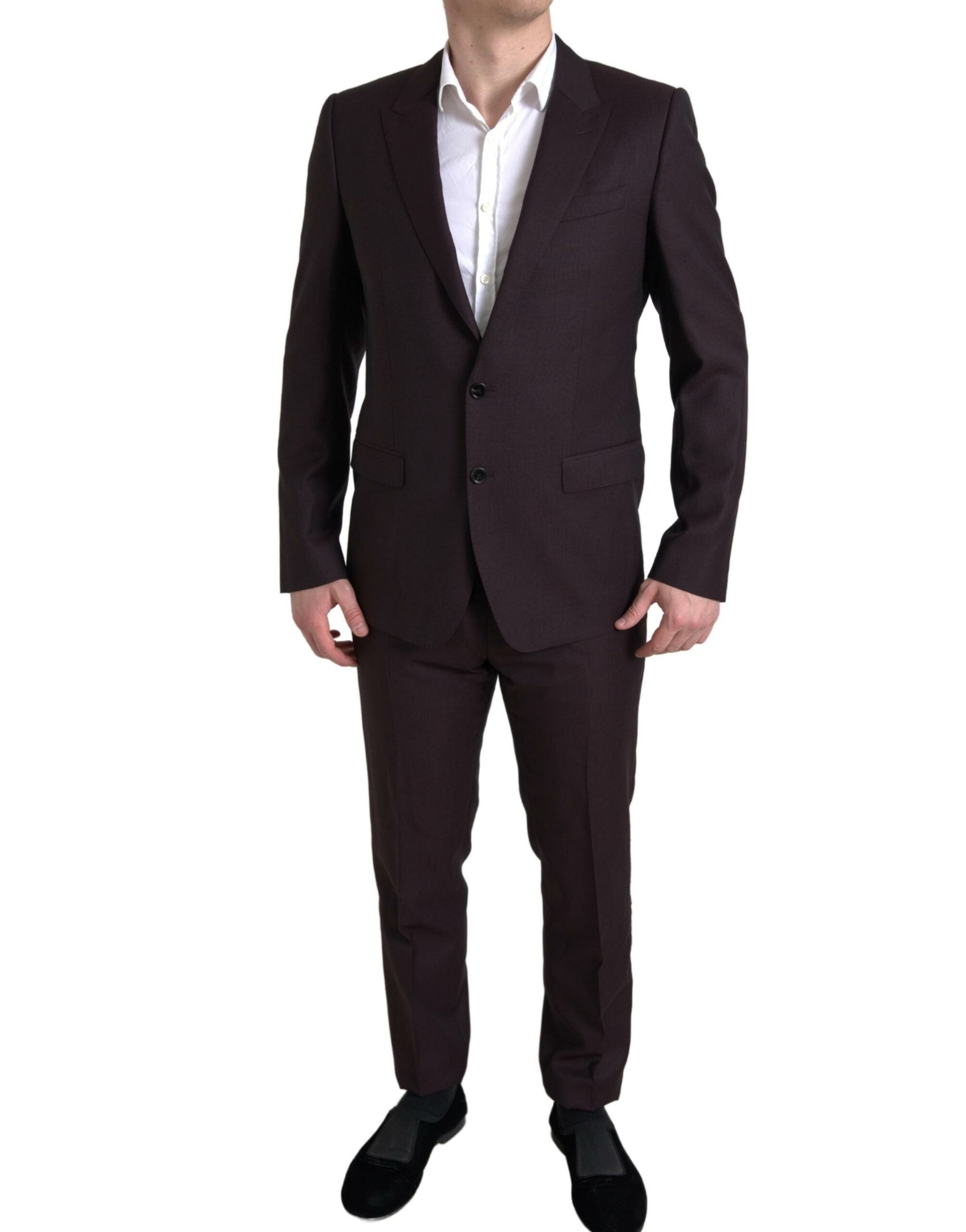 Maroon 2 Piece Single Breasted MARTINI Suit - ventzia